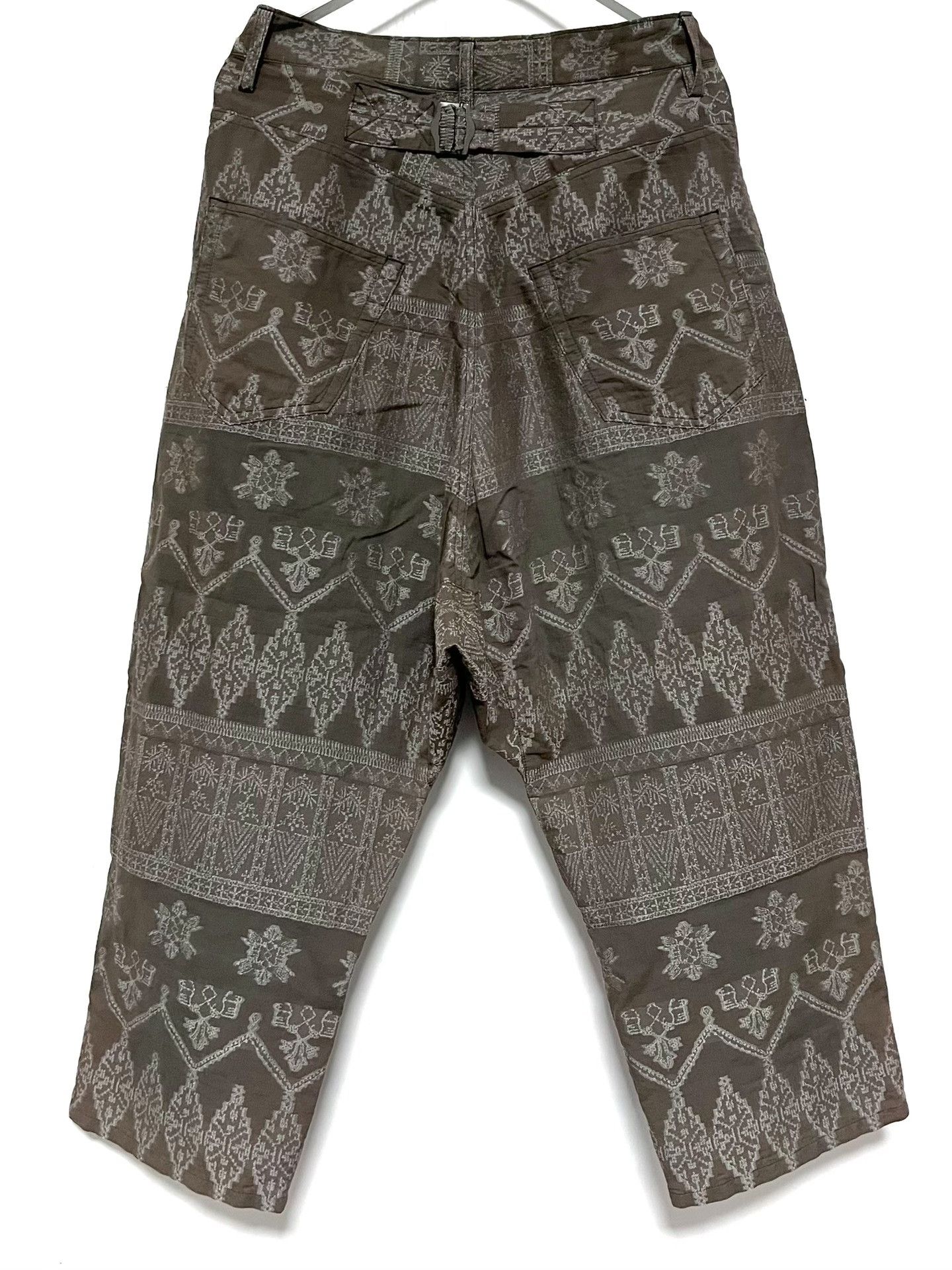 Yohji Yamamoto Yohji Yamamoto Y's Jacquard Cropped Pants Size 22" - 2 Thumbnail
