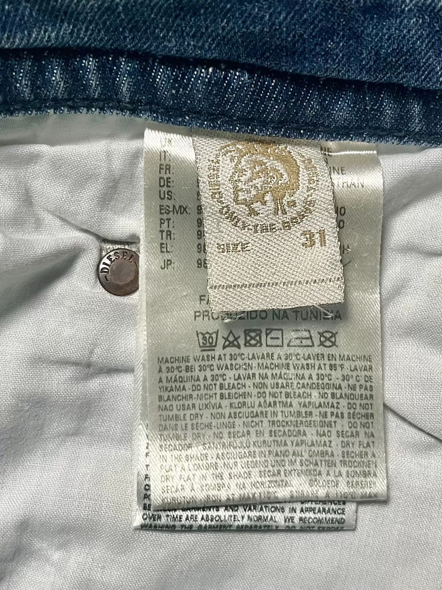 Diesel Diesel Washed Blue Slim Fit Jeans Size US 31 - 8 Thumbnail