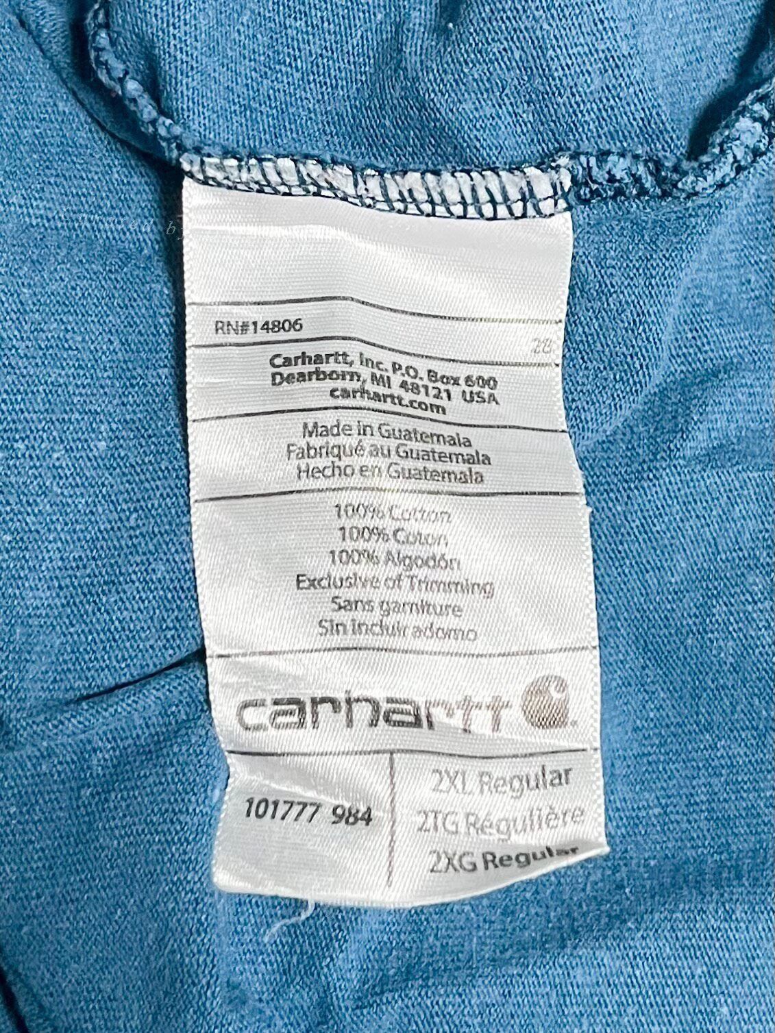 Carhartt Carhartt Washed Blue Oversized T-Shirt Size US XXL / EU 58 / 5 - 8 Thumbnail