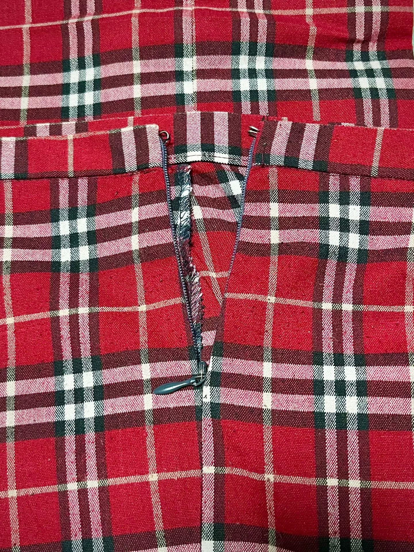 Burberry Burberry Vintage Red Tartan Straight-Leg Trousers Size 37" - 7 Thumbnail