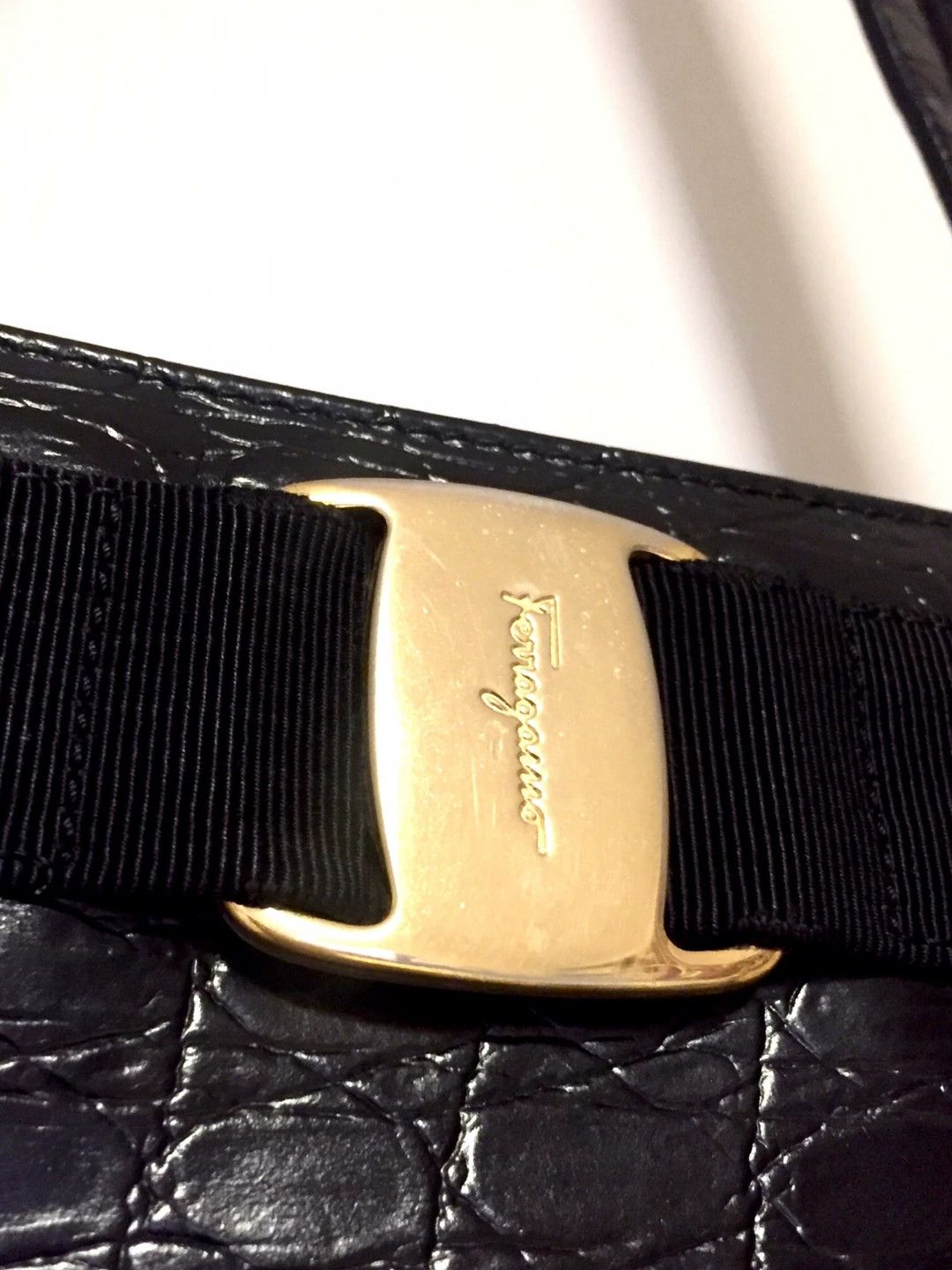 Salvatore Ferragamo Salvatore Feragamo Limited Crocodile Black Bag Size ONE SIZE - 2 Thumbnail