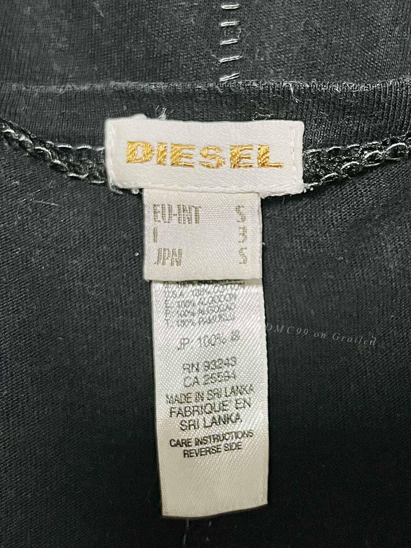 Diesel Diesel Washed Black Cotton T-Shirt Size US S / EU 44-46 / 1 - 6 Thumbnail