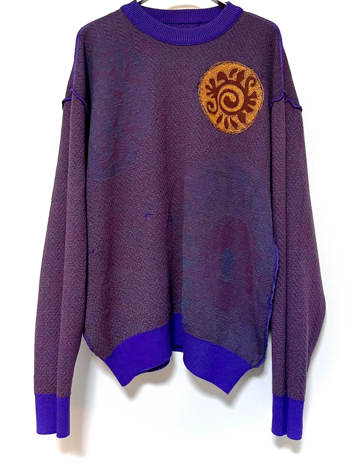 Balenciaga Balenciaga 90s Oversize Floral Wool Sweater Size US L / EU 52-54 / 3 - 7 Thumbnail