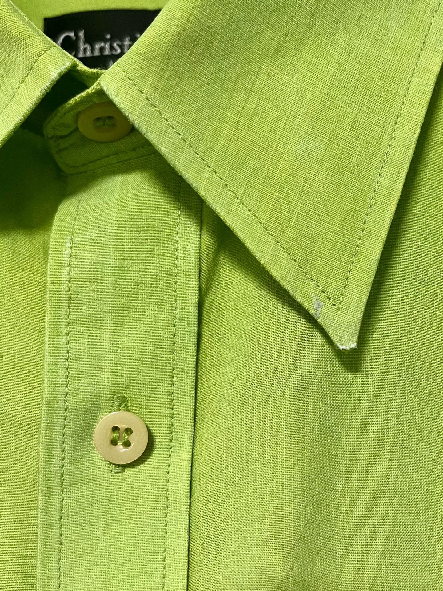 Dior Christian Dior Green Silk-Cotton Shirt Size US L / EU 52-54 / 3 - 4 Thumbnail