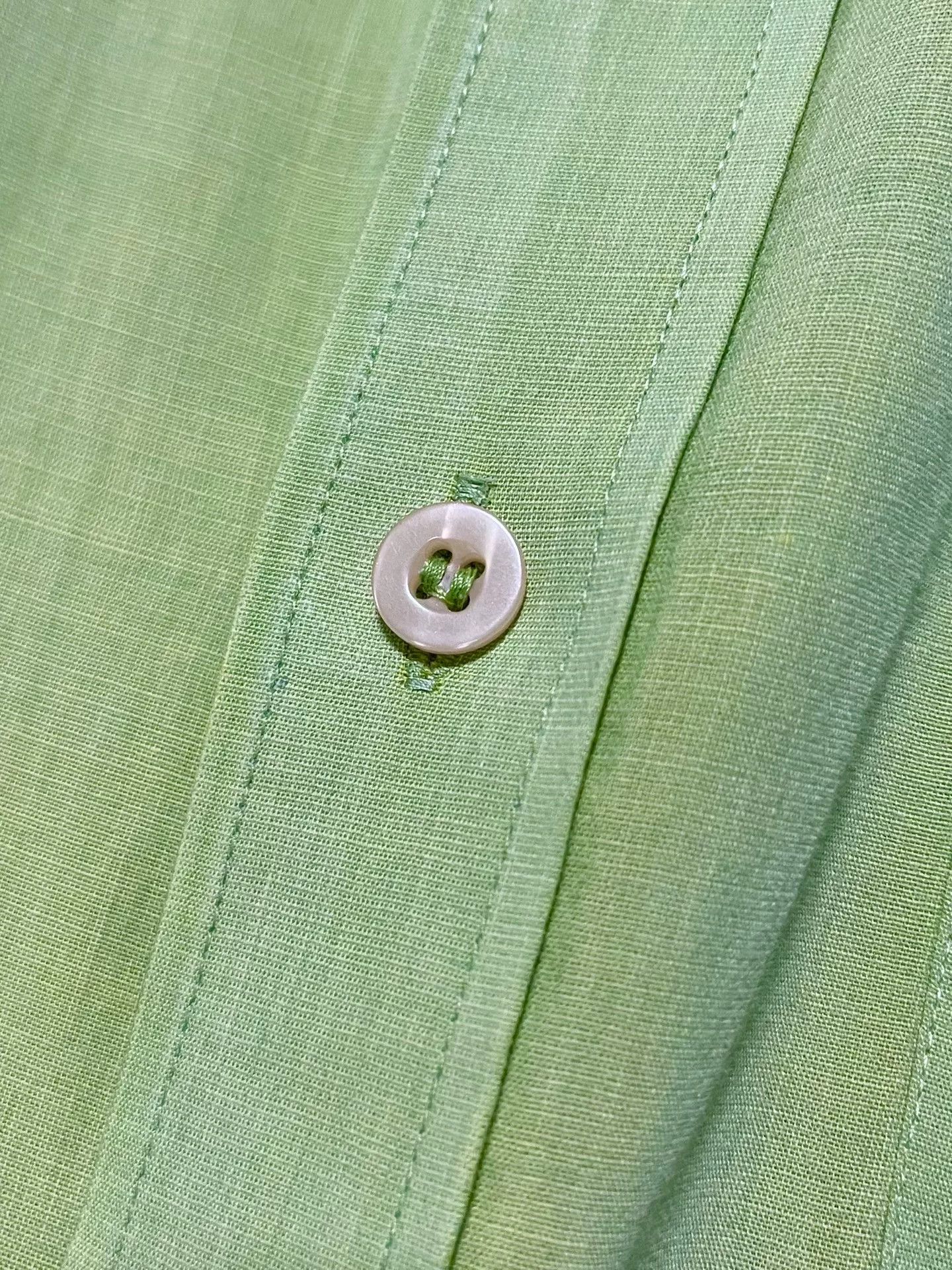 Dior Christian Dior Green Silk-Cotton Shirt Size US L / EU 52-54 / 3 - 6 Thumbnail