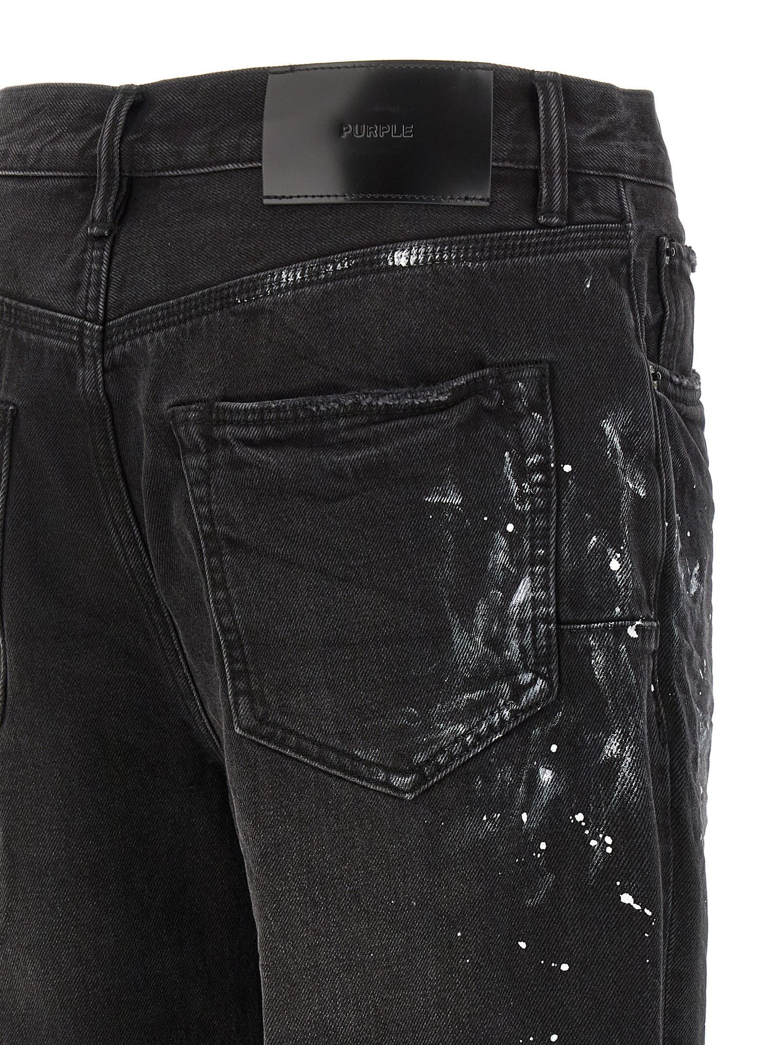Purple 'P011 Knee Slit Paint' jeans Size US 34 / EU 50 - 4 Thumbnail