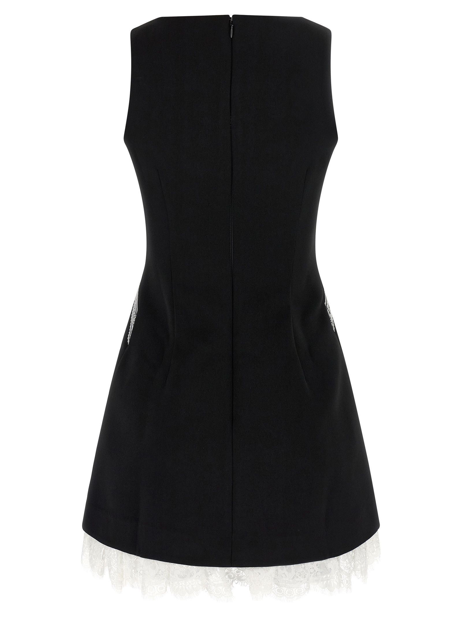 Self-Portrait 'Black Crêpe Bow Lace Mini' dress Size M / US 6-8 / IT 42-44 - 2 Thumbnail