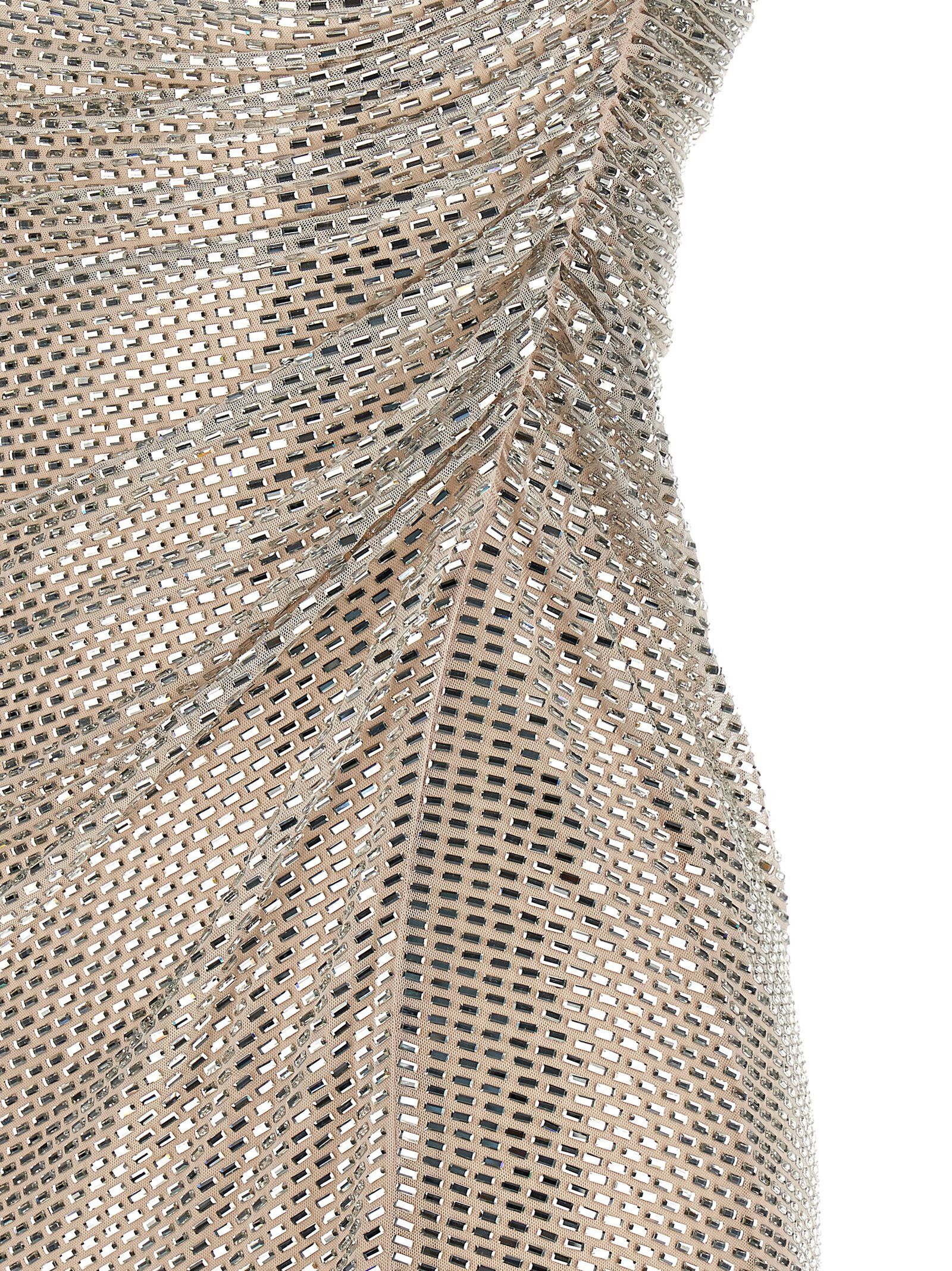 Self-Portrait 'Champagne Rhinestone Draped Mini' dress Size M / US 6-8 / IT 42-44 - 4 Thumbnail