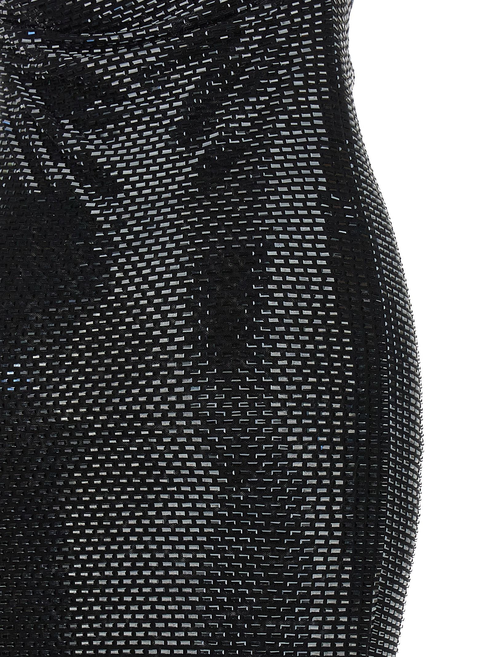 Self-Portrait 'Black Rhinestone Draped Maxi' dress Size XS / US 0-2 / IT 36-38 - 4 Thumbnail