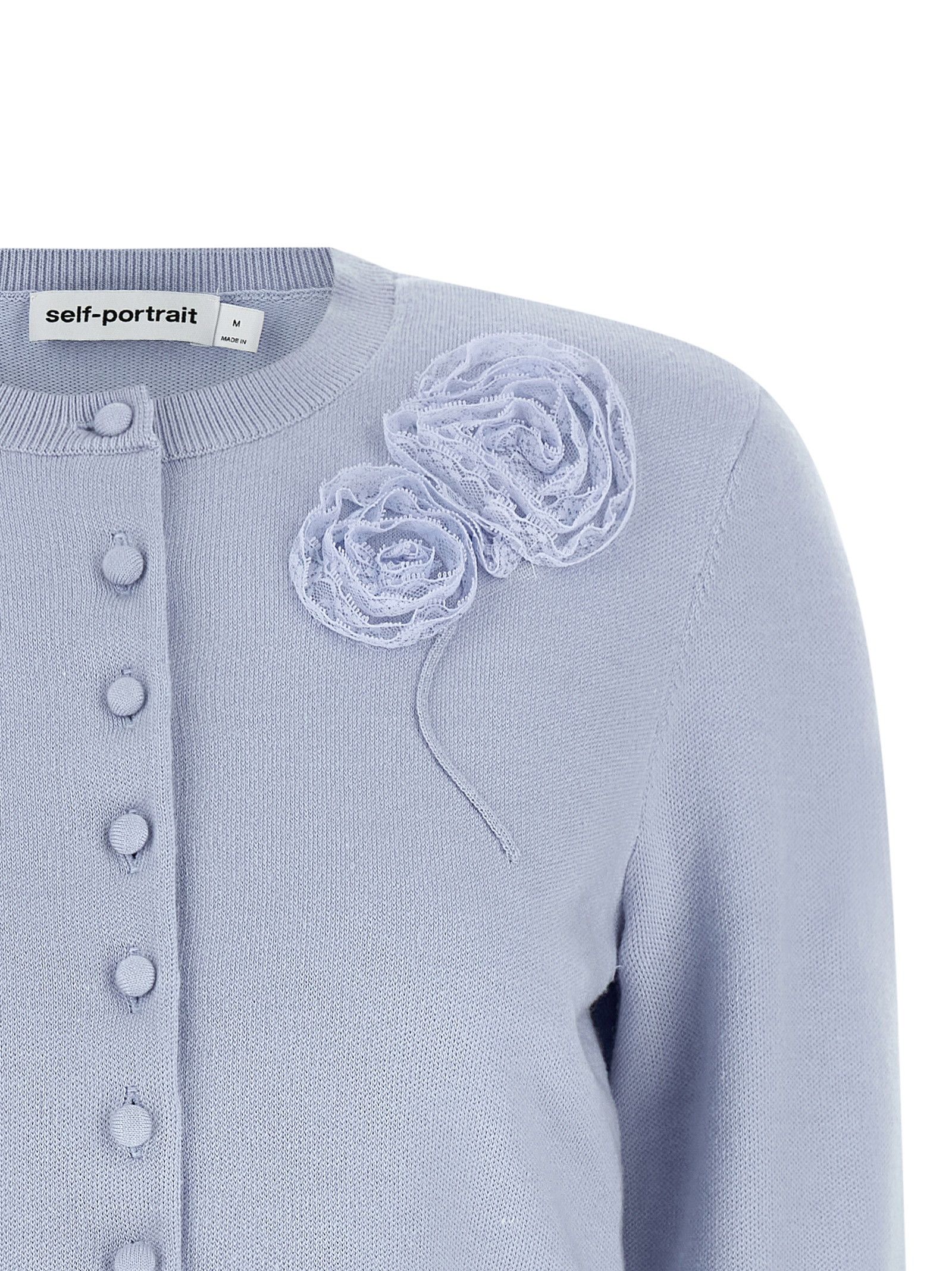 Self-Portrait 'Blue Flower Knit' cardigan Size S / US 4 / IT 40 - 3 Thumbnail