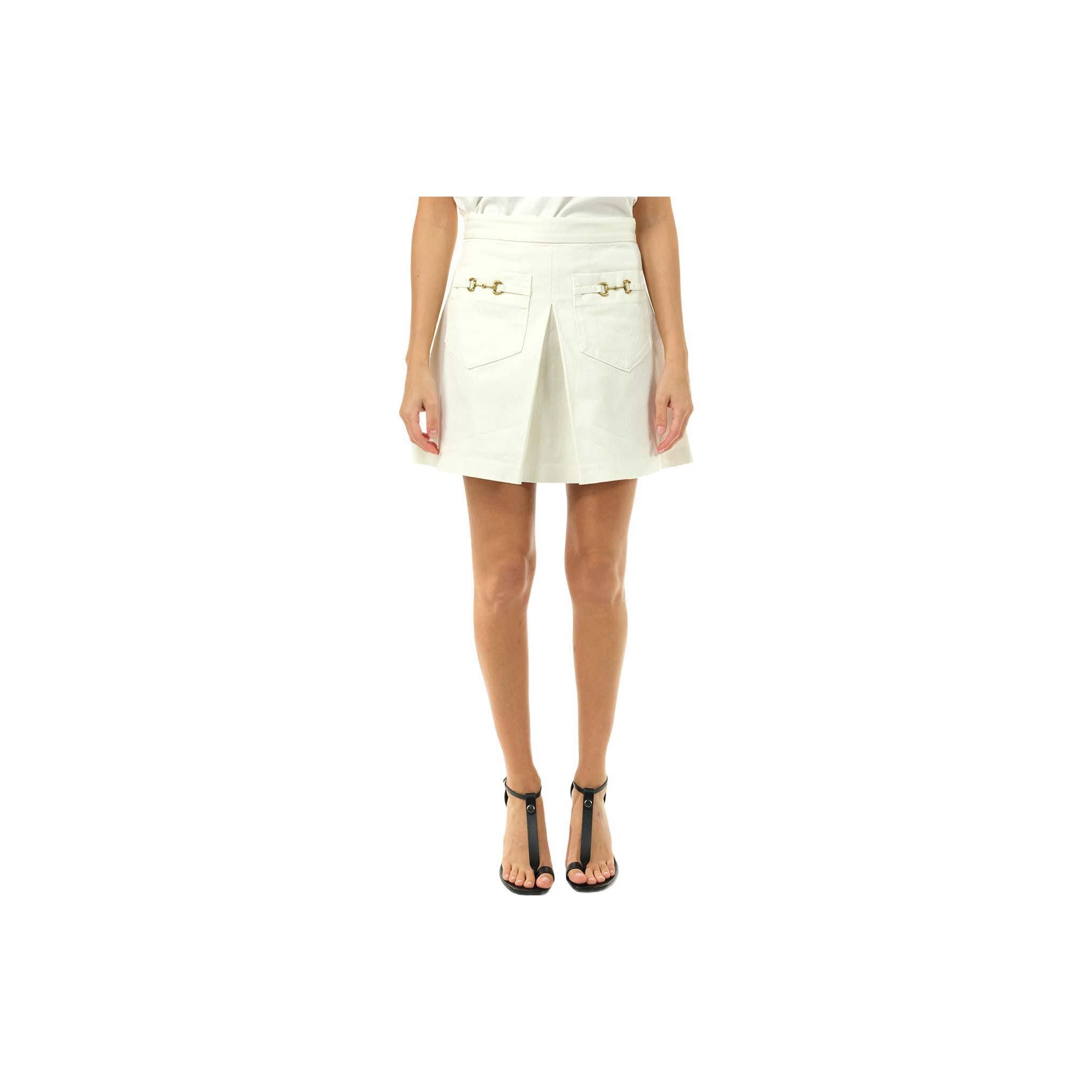 Gucci Gucci Horsebit Detail Cotton Mini Skirt Size 42 Size 28" / US 6 / IT 42 - 8 Thumbnail