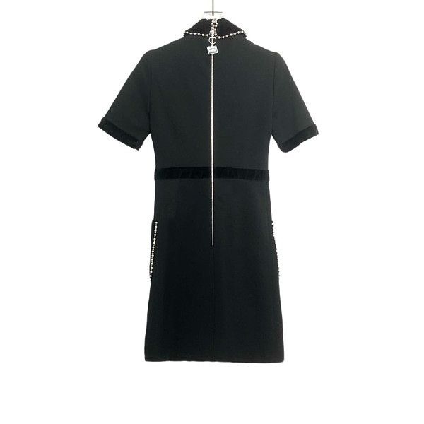 Gucci Gucci Pearl Bow Velvet Trim Mini Dress XS Size XS / US 0-2 / IT 36-38 - 2 Thumbnail