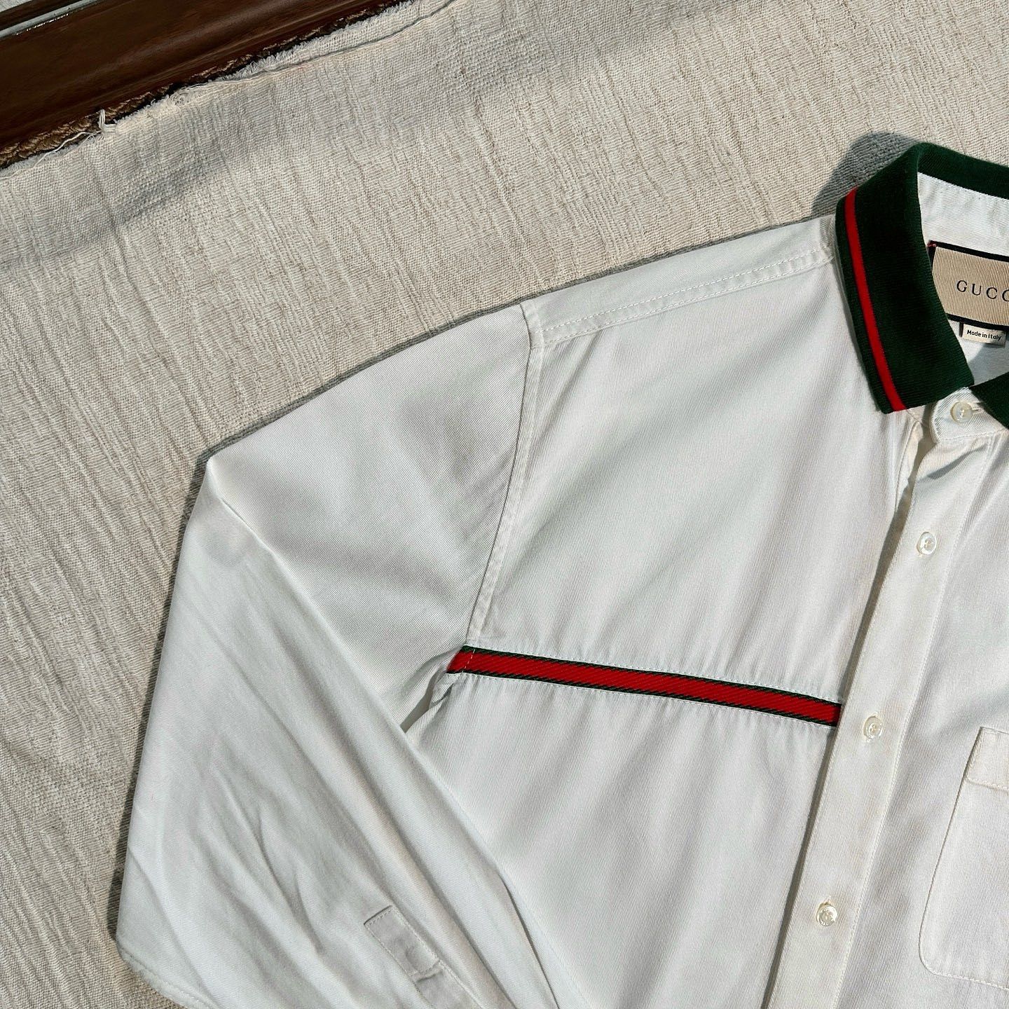 Gucci Gucci Web Collar Shirt Size 50 Size US M / EU 48-50 / 2 - 8 Thumbnail