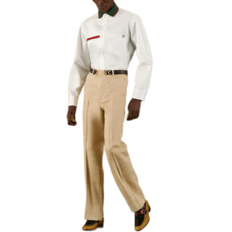 Gucci Gucci Web Collar Shirt Size 50 Size US M / EU 48-50 / 2 - 10 Thumbnail