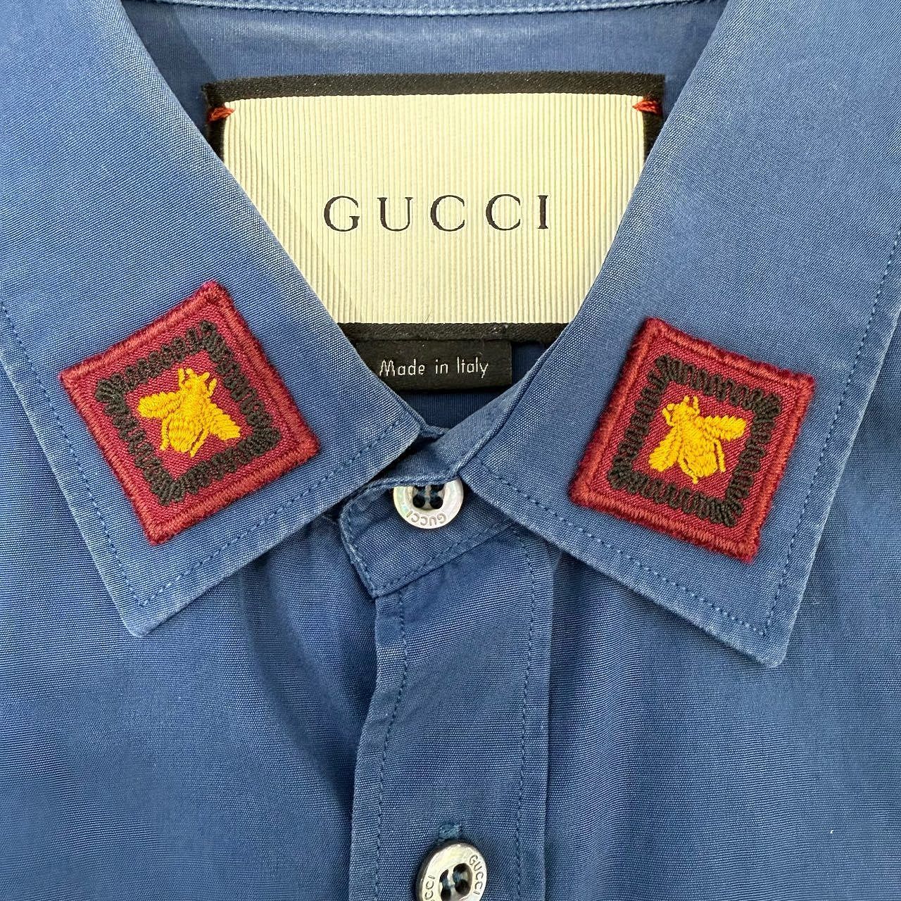 Gucci Gucci Bee Embroidered Button Up Shirt Size S Size US S / EU 44-46 / 1 - 6 Thumbnail