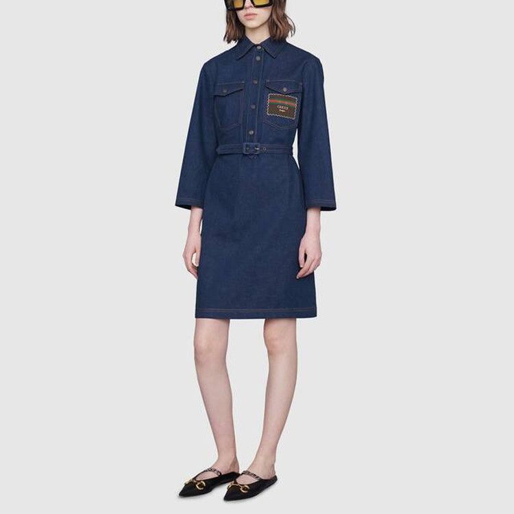 Gucci Gucci Logo Patch Denim Dress Size 36 Size XS / US 0-2 / IT 36-38 - 14 Thumbnail