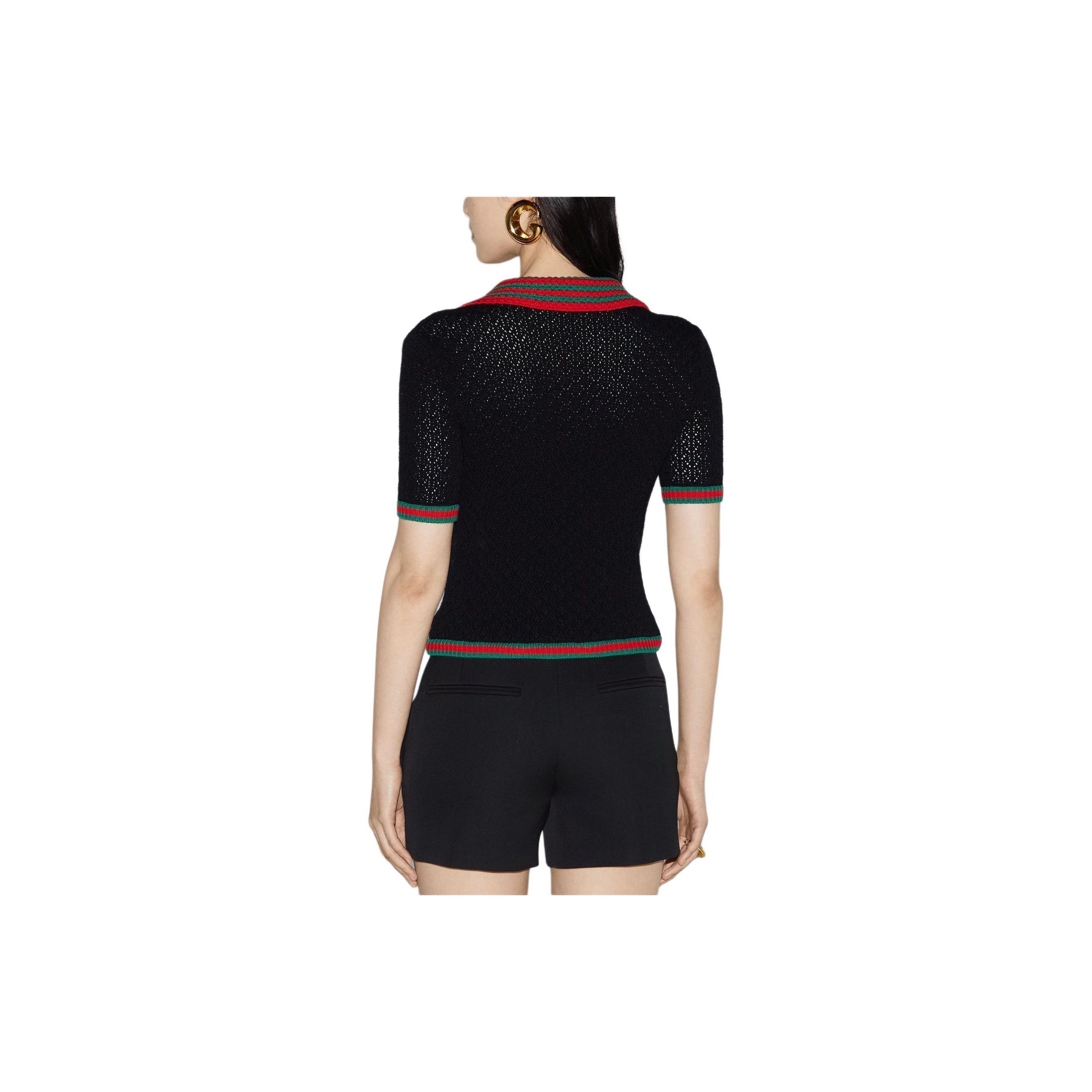 Gucci Gucci Web Striped Knit Polo Size L Size L / US 10 / IT 46 - 10 Thumbnail