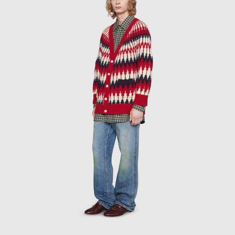 Gucci Gucci Jacquard Wool Cardigan Size S Size US S / EU 44-46 / 1 - 6 Thumbnail