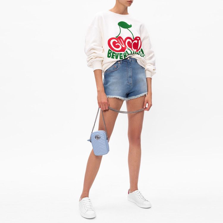 Gucci Gucci Cherry Embroidered Denim Shorts Size 26 Size 26" / US 2 / IT 38 - 8 Thumbnail