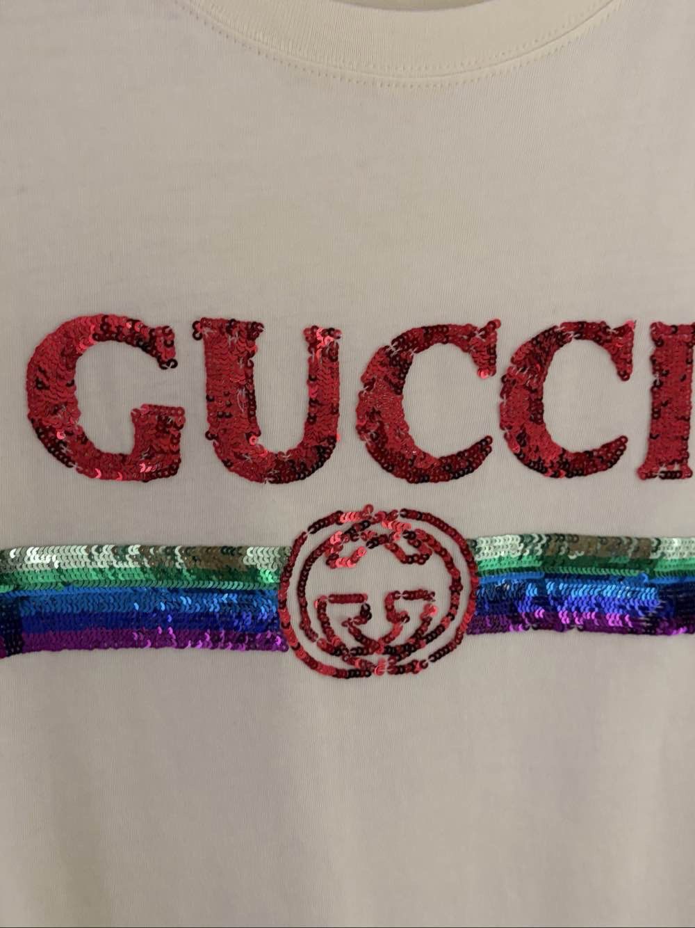Gucci Gucci Sequin Logo T-Shirt Size XS Size XS / US 0-2 / IT 36-38 - 5 Thumbnail
