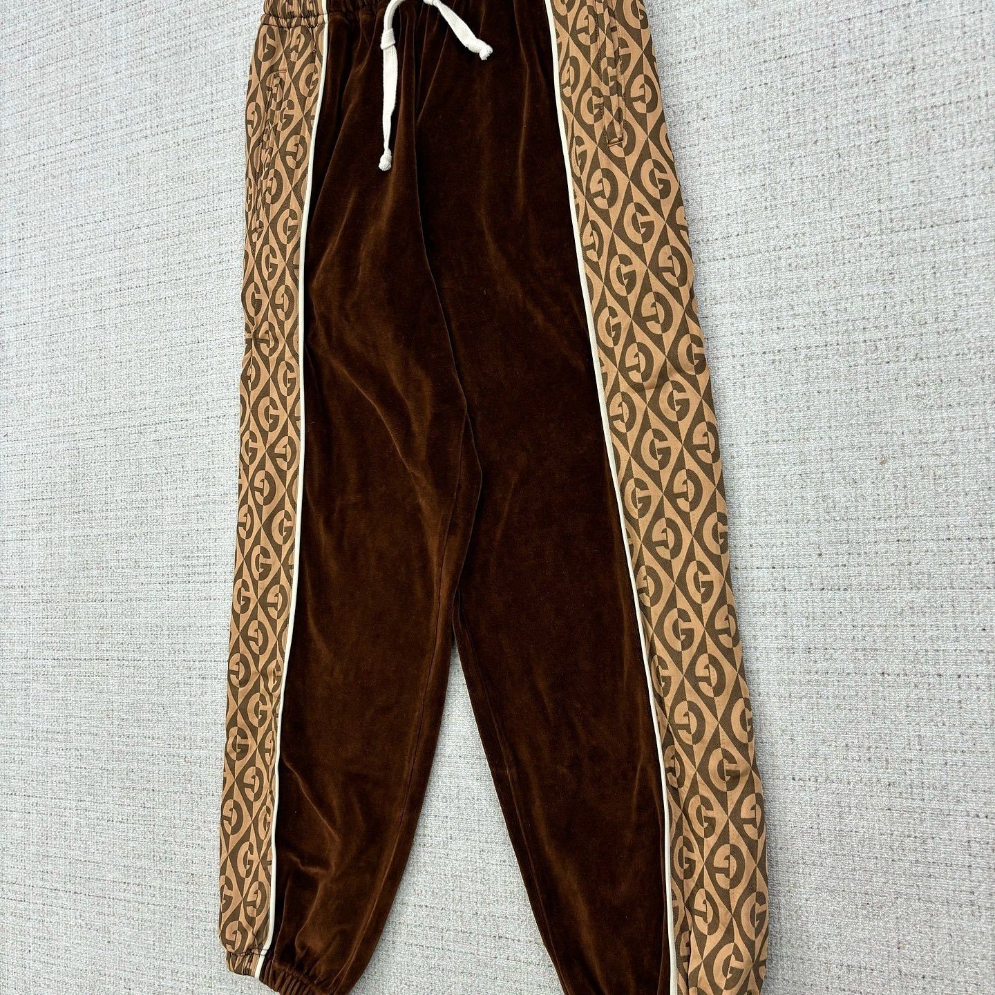 Gucci Gucci Logo Velvet Sweatpants Brown Size XS Size US 28 / EU 44 - 6 Thumbnail