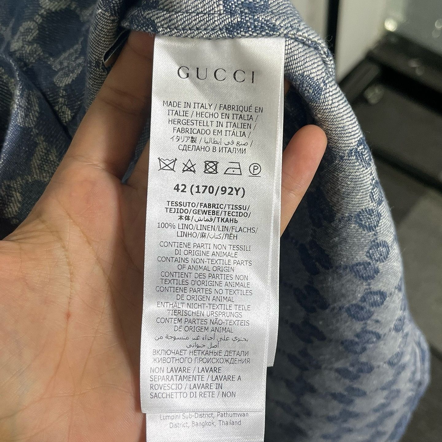 Gucci Gucci Monogram Jacquard Linen Shirt Size 42 Size M / US 6-8 / IT 42-44 - 4 Thumbnail
