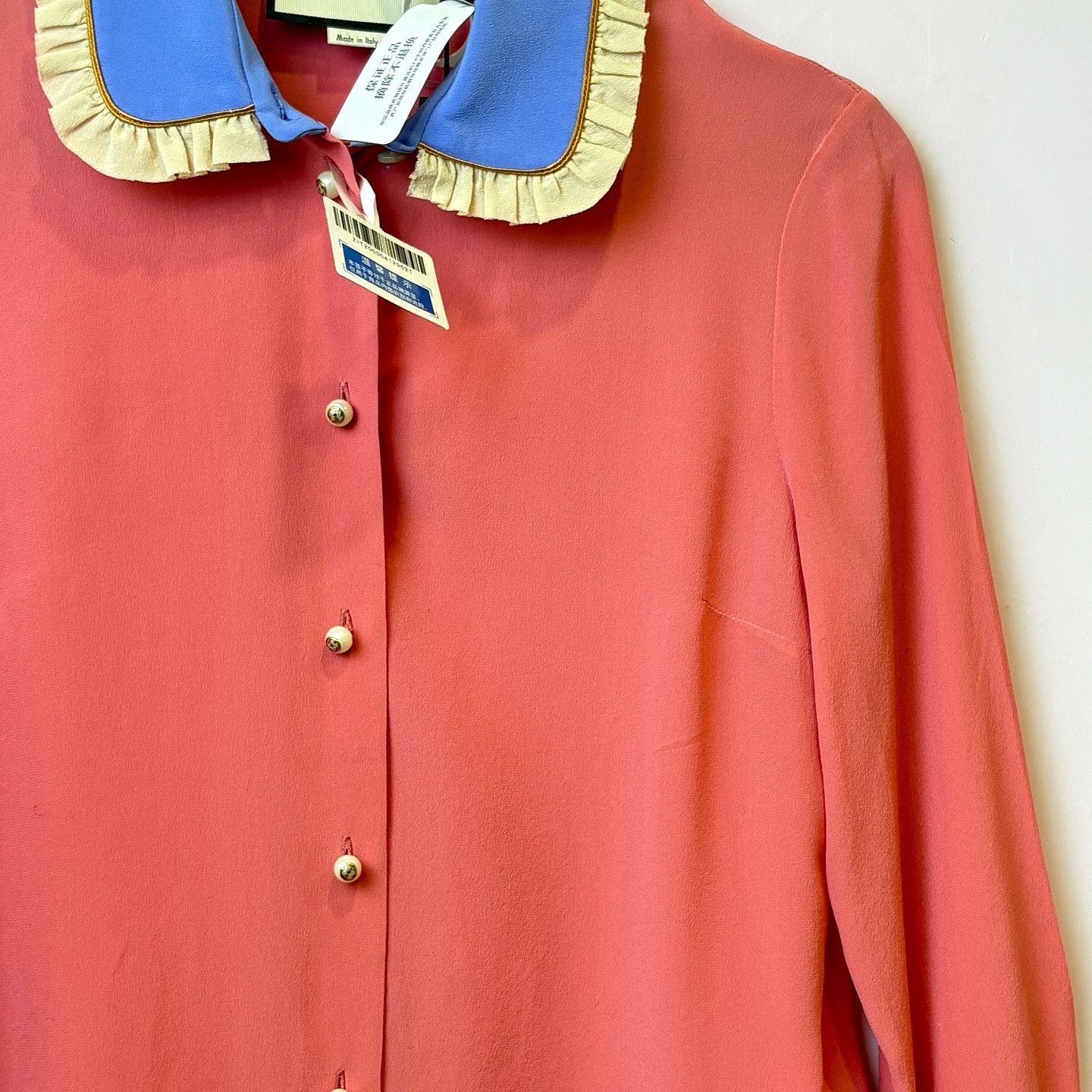 Gucci Gucci Ruffle Collar Button Up Blouse Size 40 Size S / US 4 / IT 40 - 5 Thumbnail