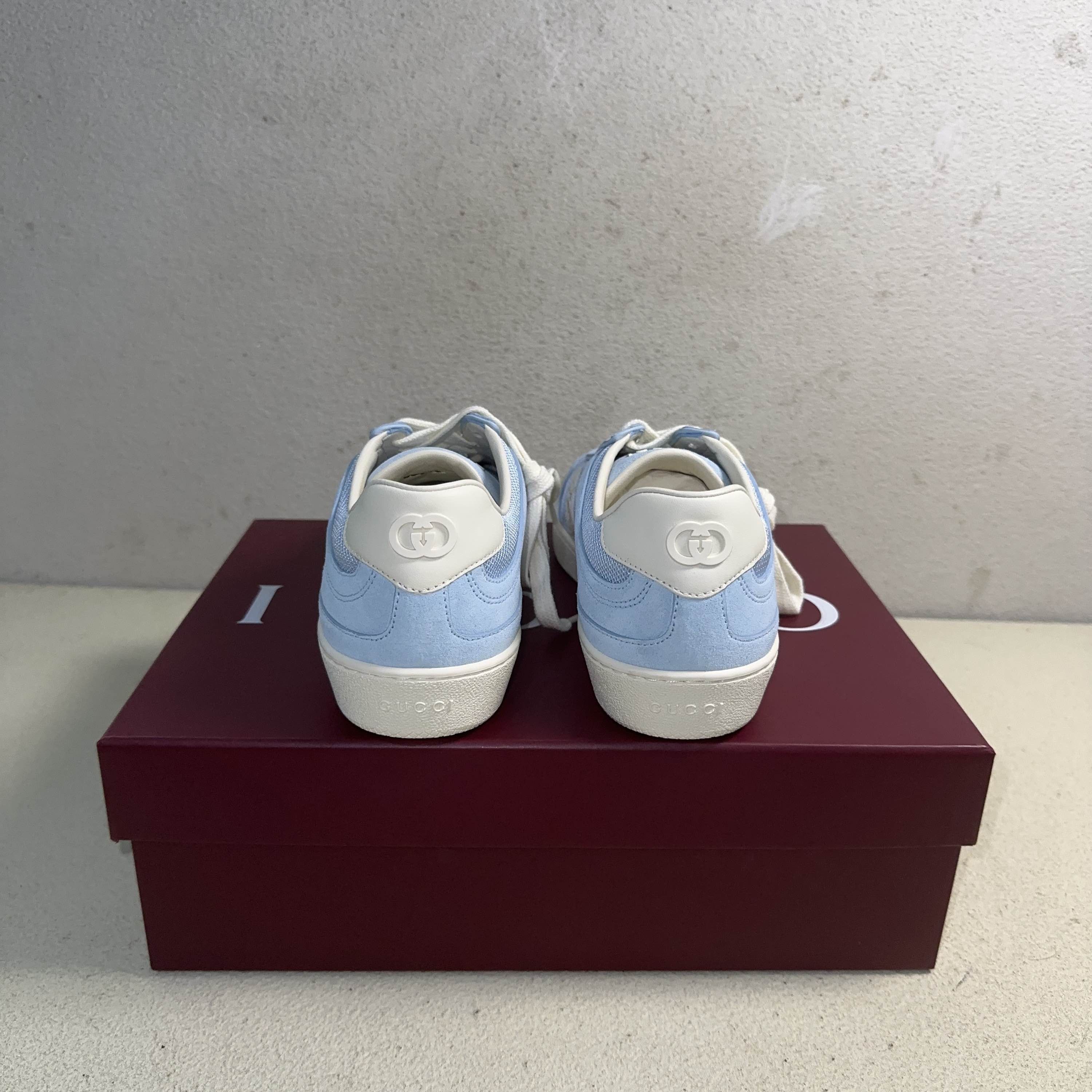 Gucci Gucci Blue Suede Low-Top Sneakers Size 37 Size US 7 / IT 37 - 3 Thumbnail