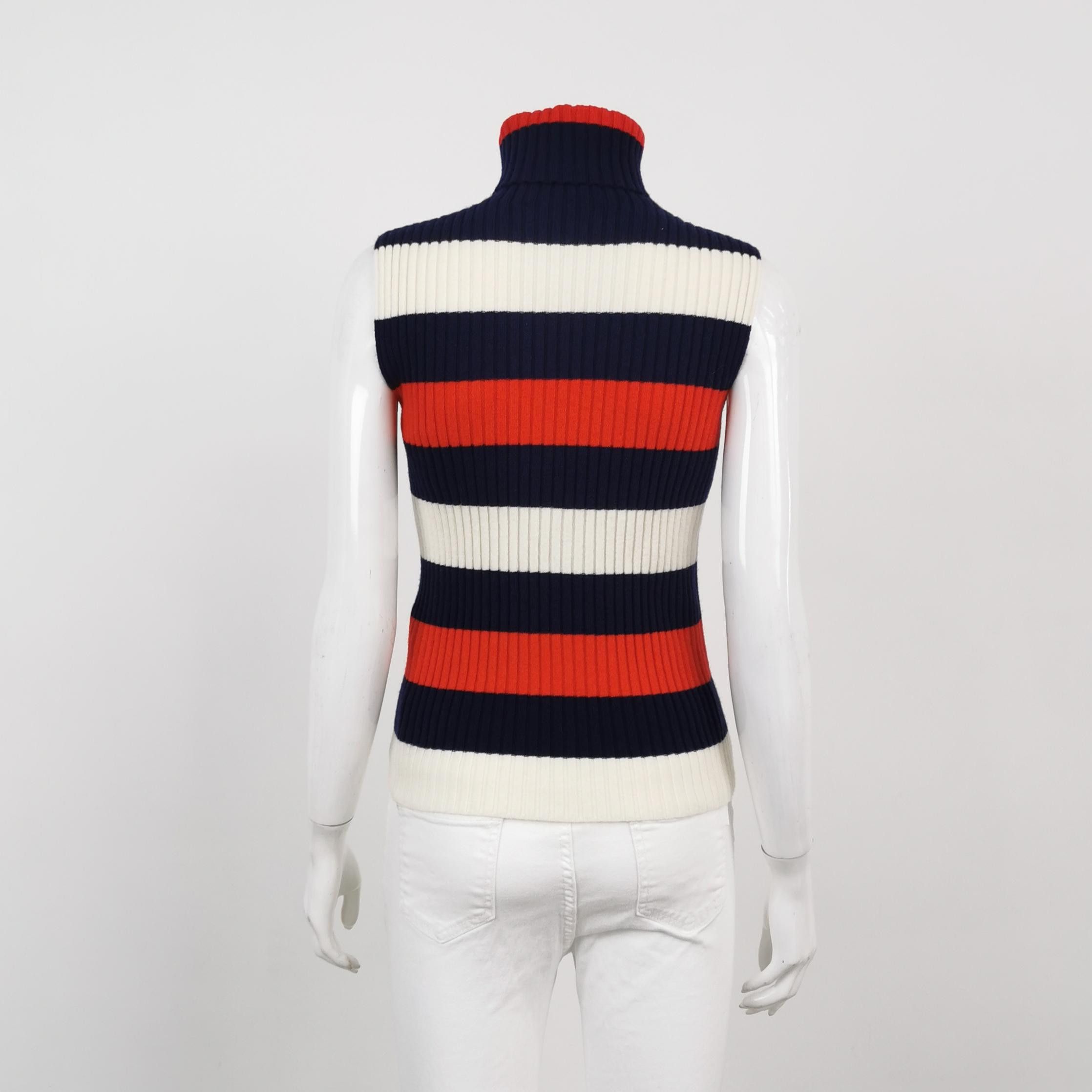 Gucci Gucci Striped Interlocking G Turtle Neck Vest Size S Size US S / EU 44-46 / 1 - 2 Thumbnail