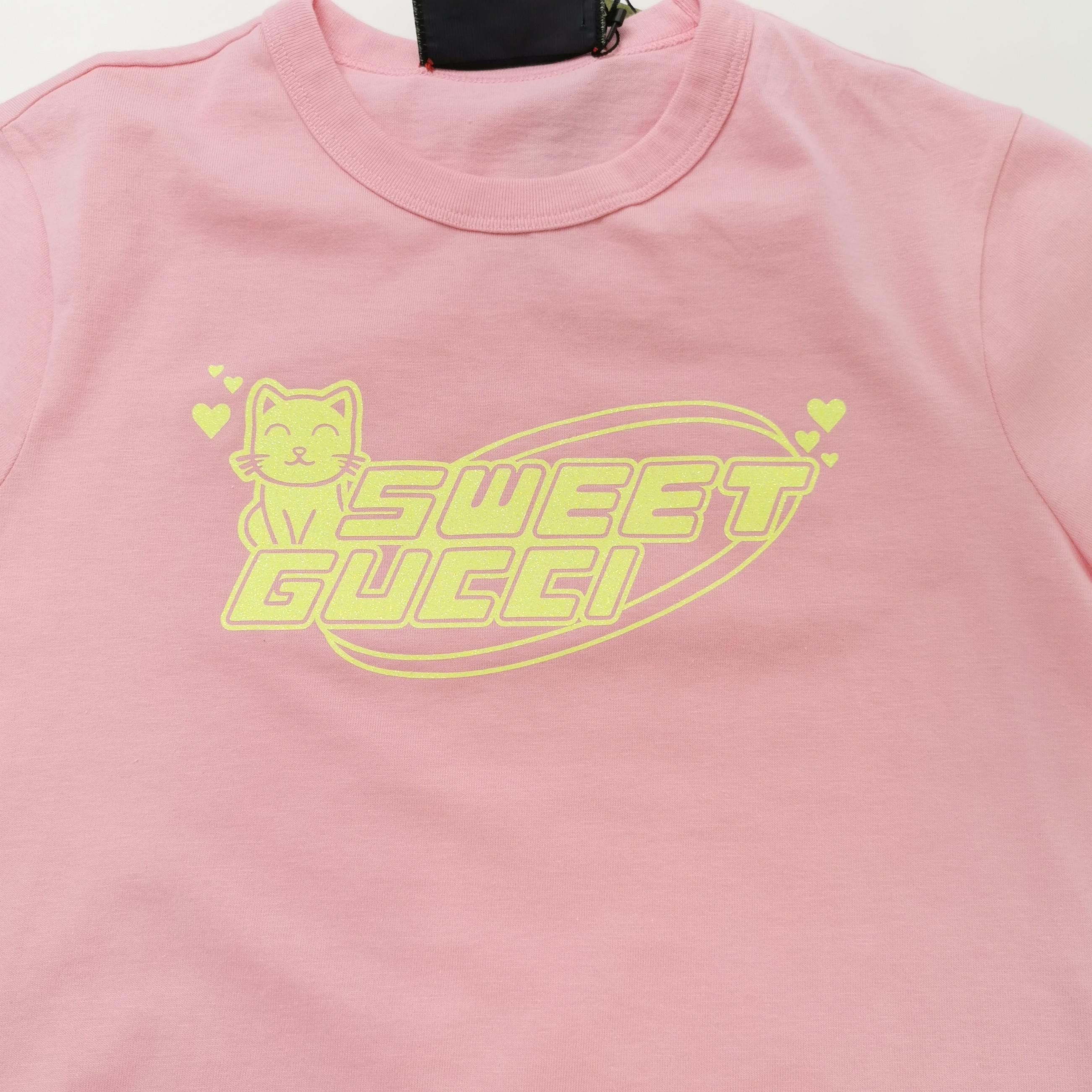 Gucci Gucci Pink Cat Logo T-Shirt Size S Size S / US 4 / IT 40 - 3 Thumbnail