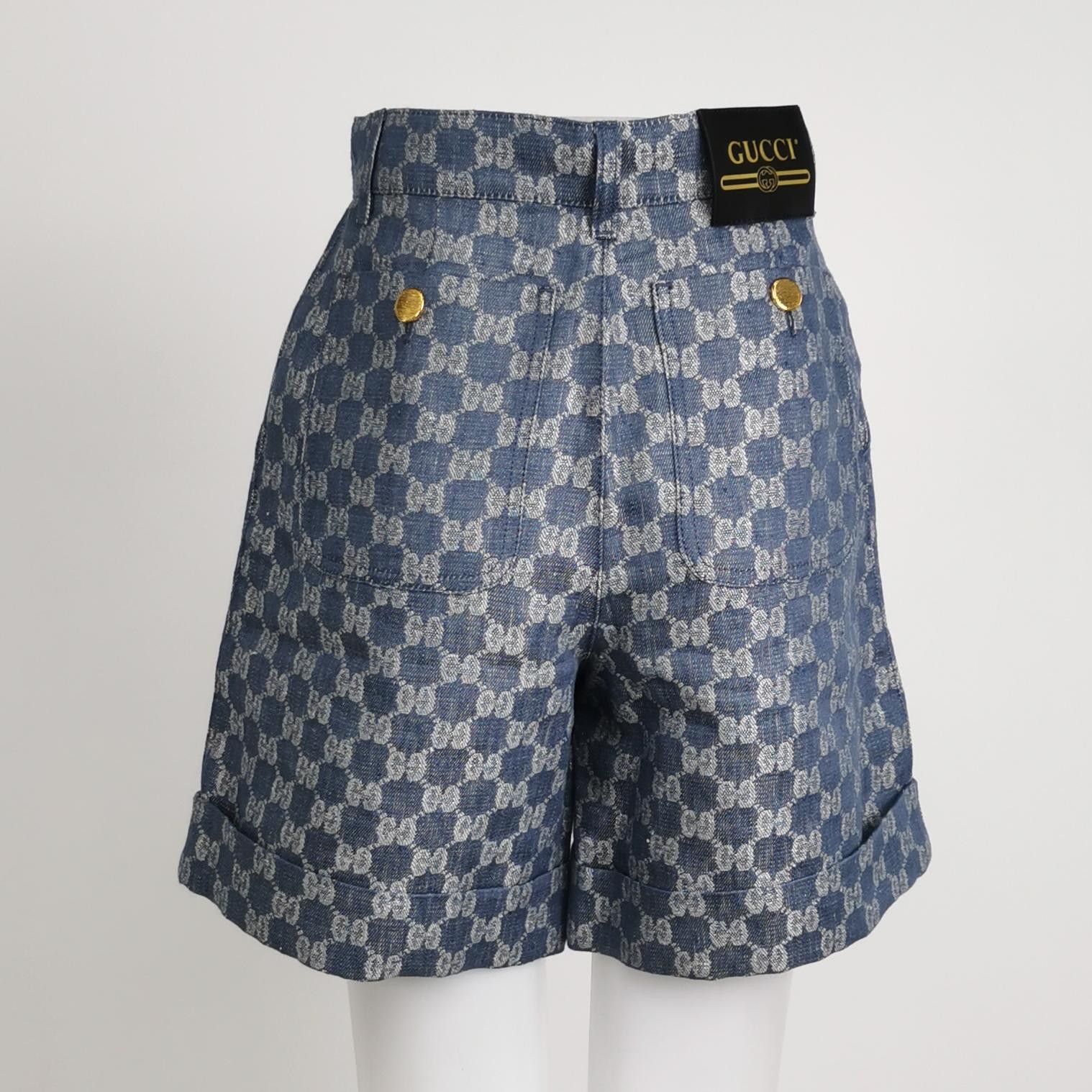 Gucci Gucci GG Monogram Linen Shorts Size 36 Size 25" / US 0 / IT 36 - 2 Thumbnail