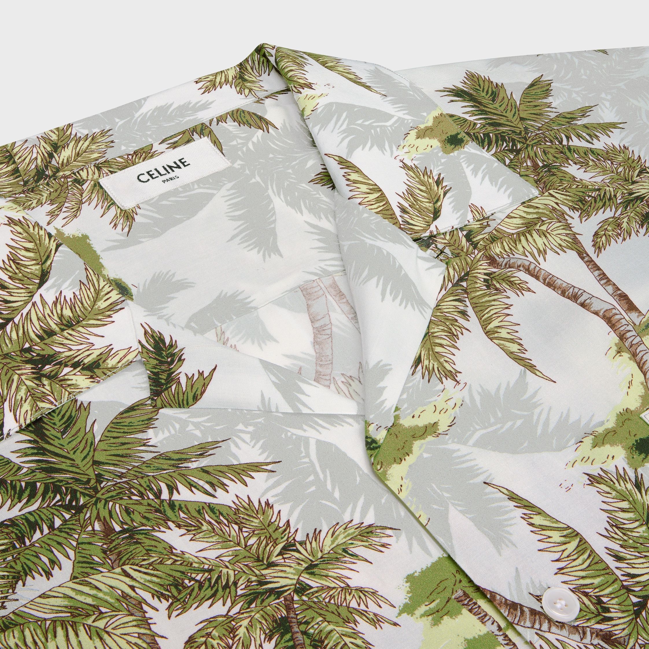 Celine HAWAIIAN SHIRT IN PRINTED VISCOSE white/grey/green Size US XL / EU 56 / 4 - 3 Thumbnail