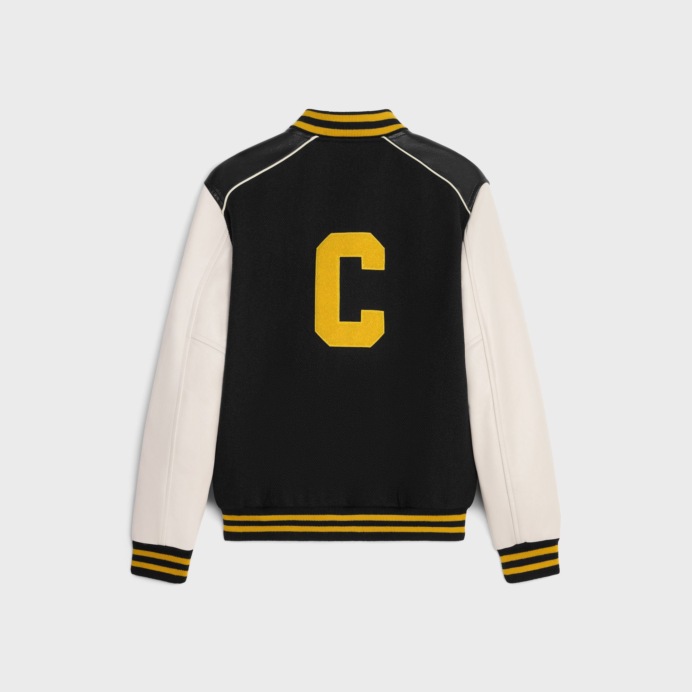 Celine CLASSIC TEDDY JACKET IN TEXTURED WOOL black/white/yellow_ Size US XXL / EU 58 / 5 - 2 Thumbnail