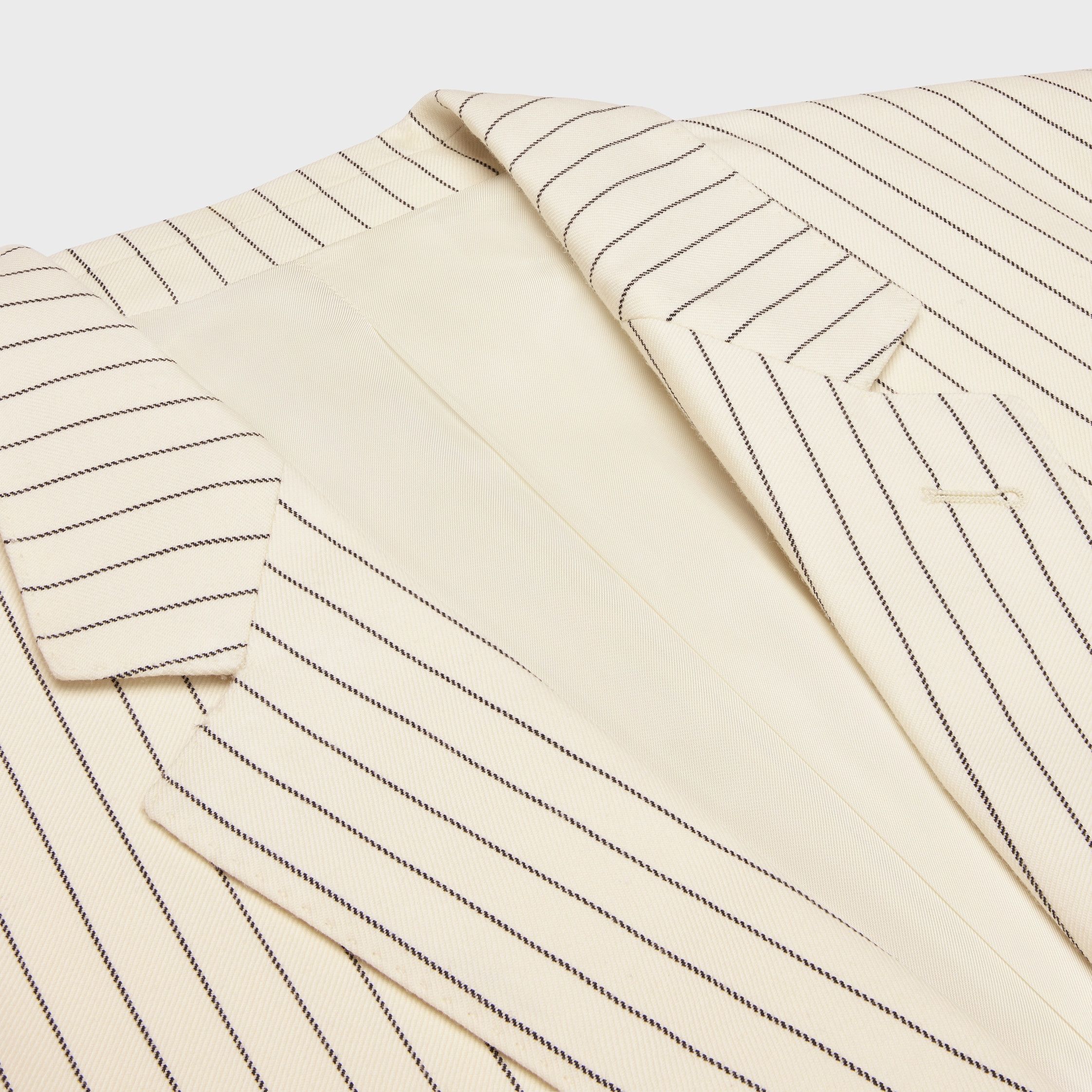 Celine CLASSIC JACKET IN STRIPED WOOL ecru/black Size US M / EU 48-50 / 2 - 3 Thumbnail