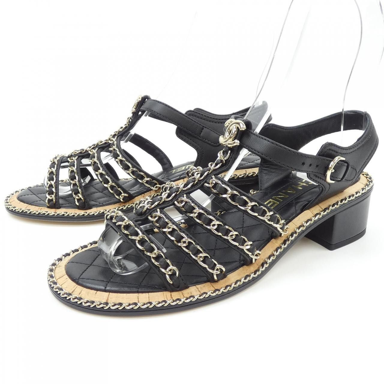 Chanel Chanel Chanel Lambskin Sandals Leather Shoes G45669X01000 DUTY FREE for USA Size ONE SIZE - 3 Thumbnail