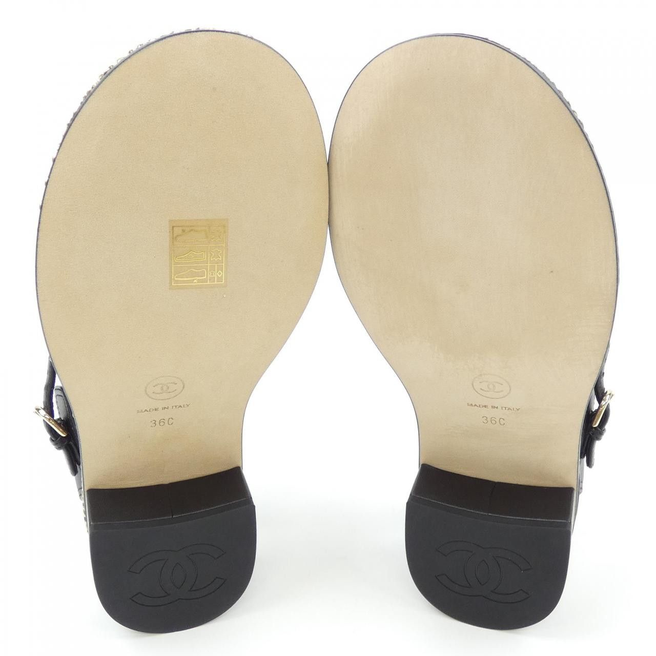 Chanel Chanel Chanel Lambskin Sandals Leather Shoes G45669X01000 DUTY FREE for USA Size ONE SIZE - 4 Thumbnail