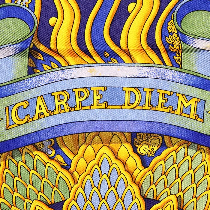 Hermes Hermes Hermes Carre90 CARPE DIEM Silk Scarf Textile Scarf DUTY FREE for USA Size ONE SIZE - 2 Thumbnail