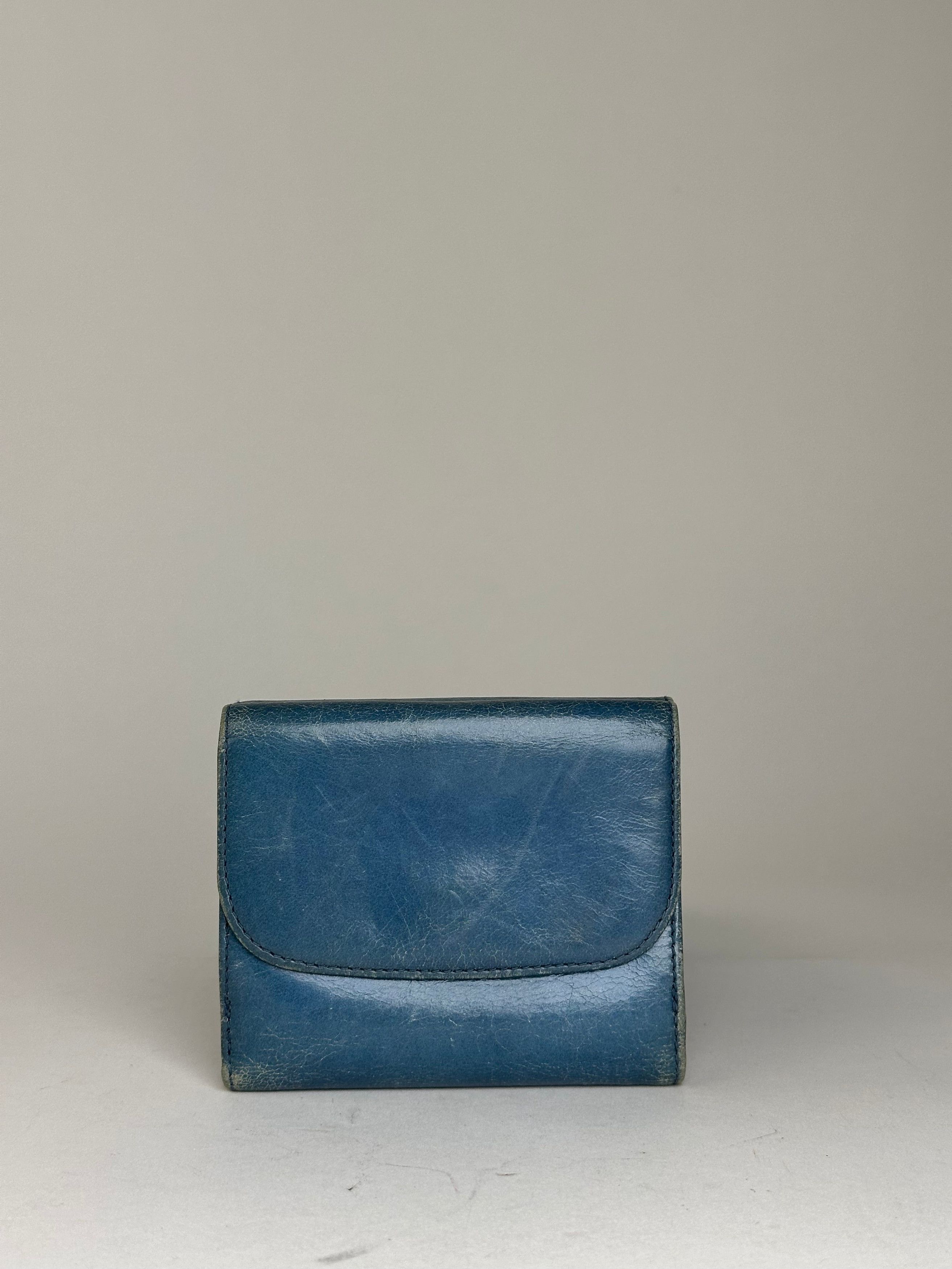Miu Miu Vintage Pebbled Wallet Blue Size ONE SIZE - 2 Thumbnail