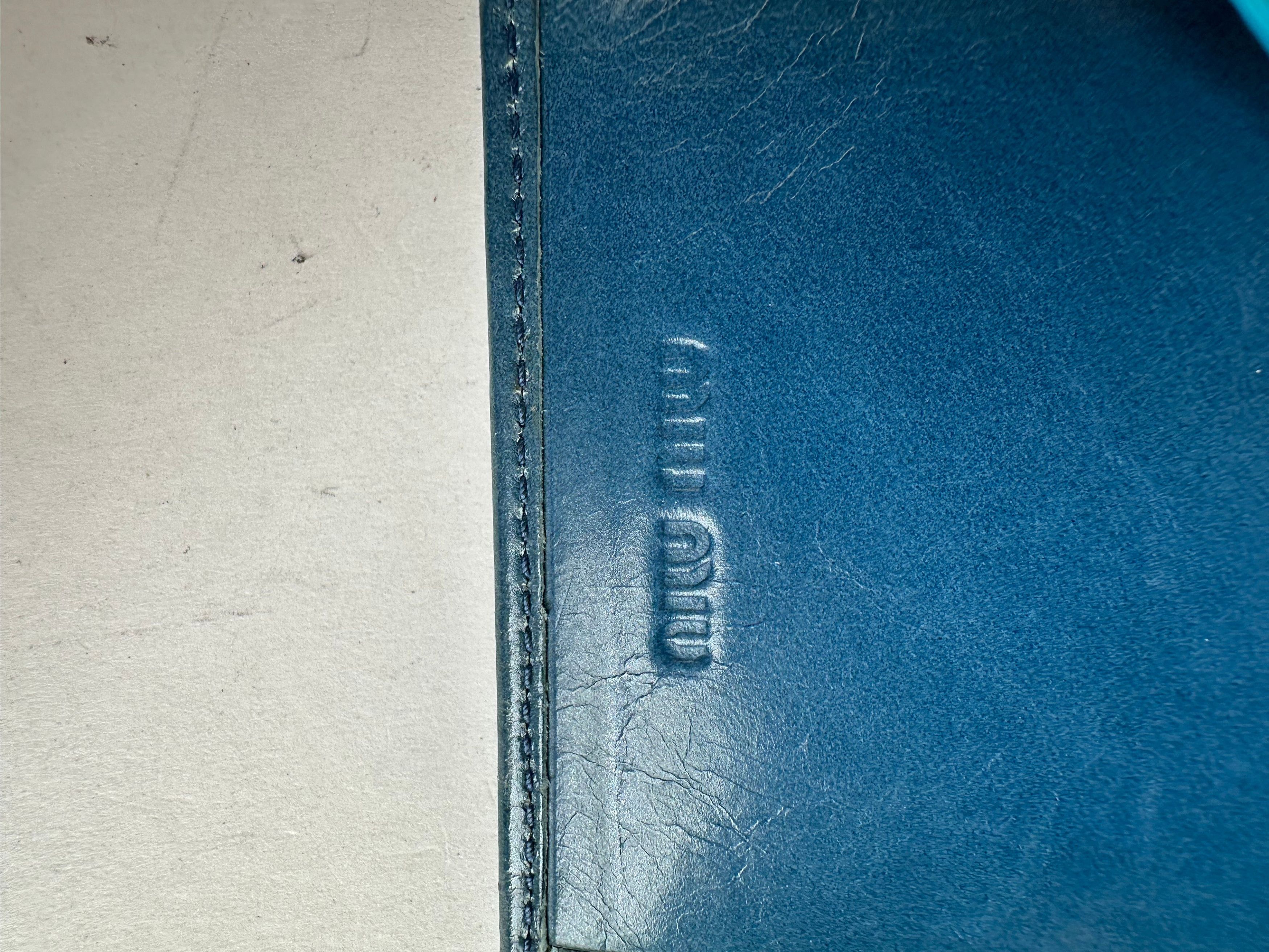 Miu Miu Vintage Pebbled Wallet Blue Size ONE SIZE - 4 Thumbnail