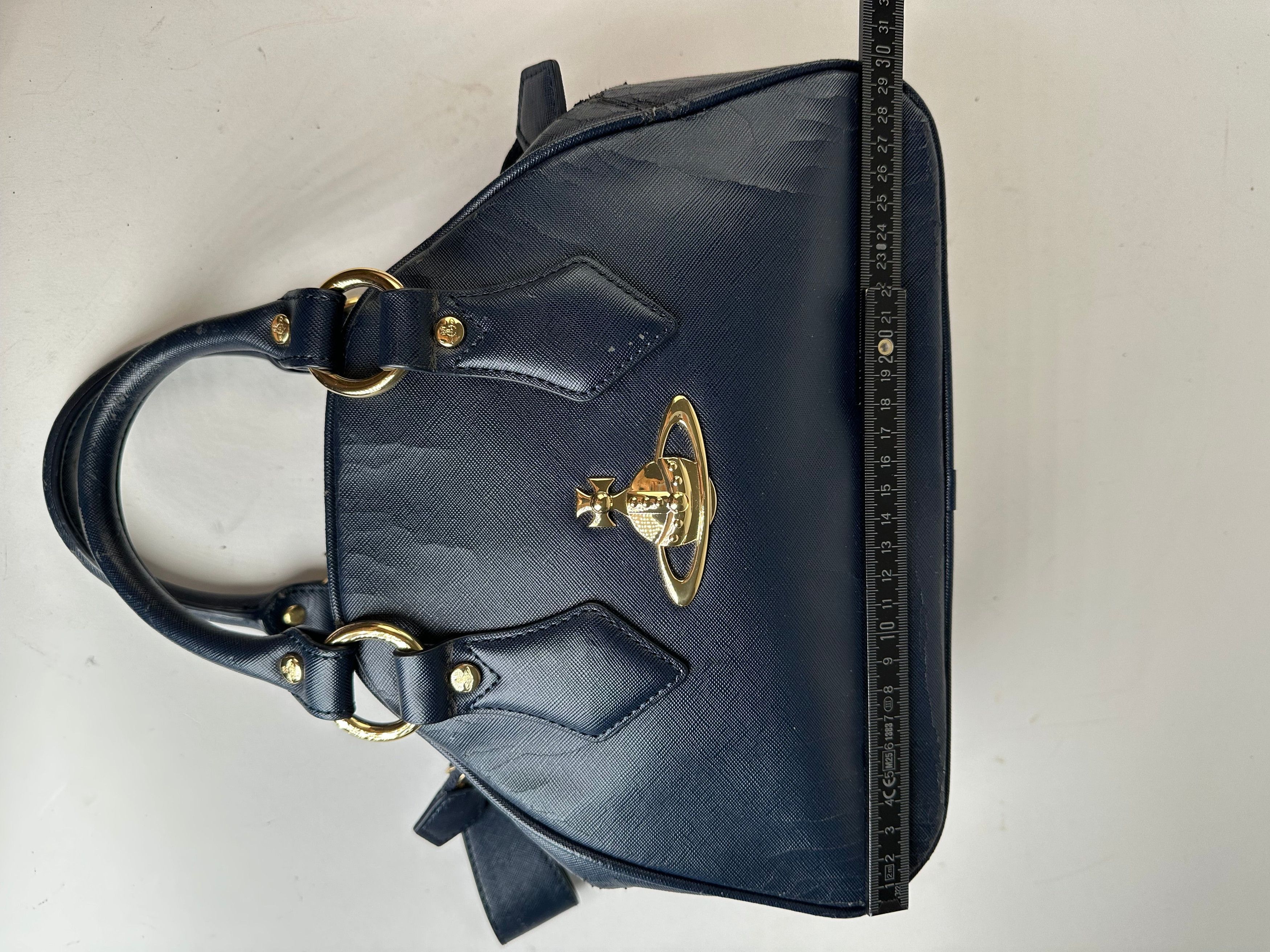 Vivienne Westwood Vintage Leather Handbag Navy Size ONE SIZE - 12 Thumbnail