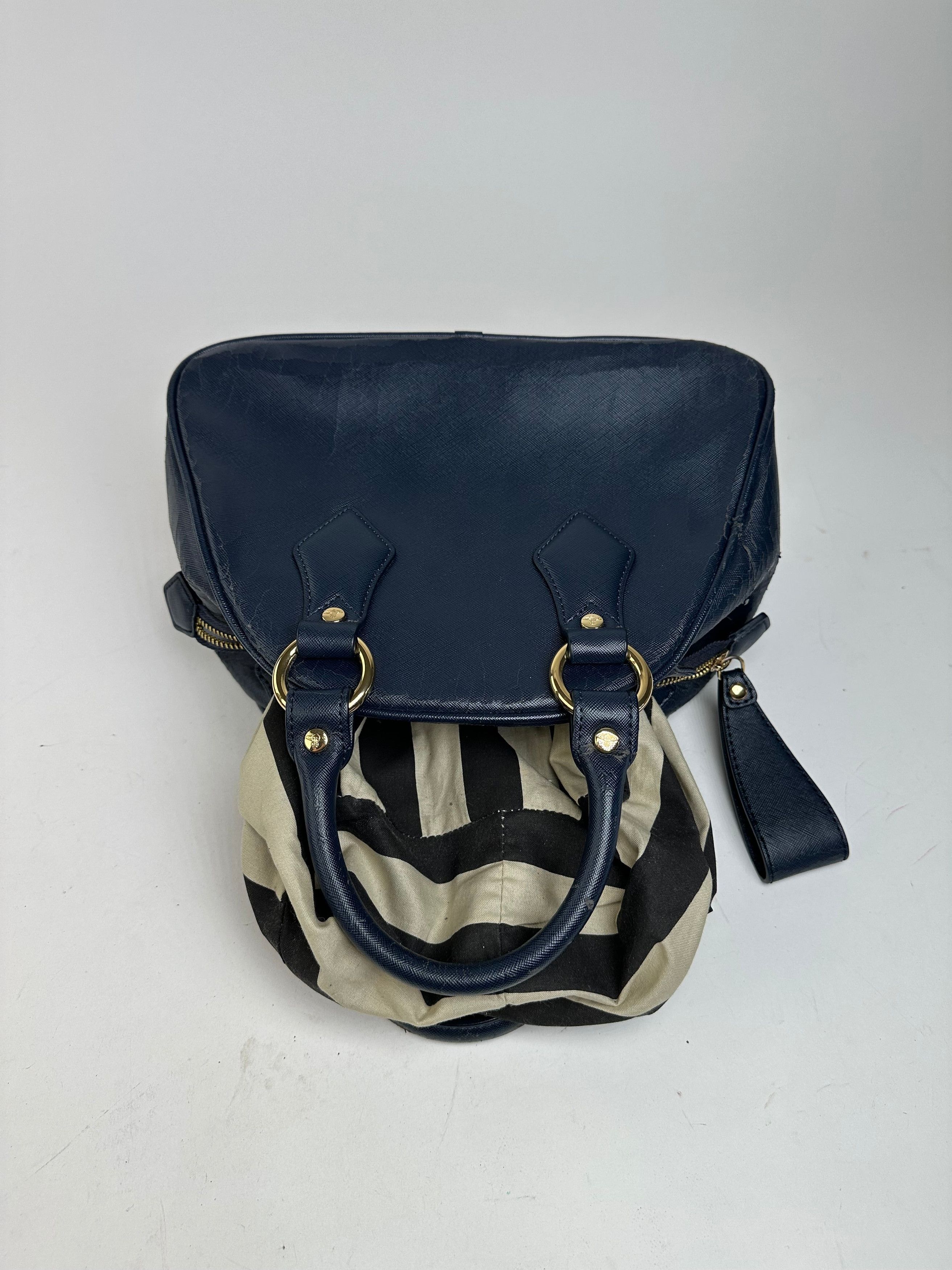 Vivienne Westwood Vintage Leather Handbag Navy Size ONE SIZE - 3 Thumbnail