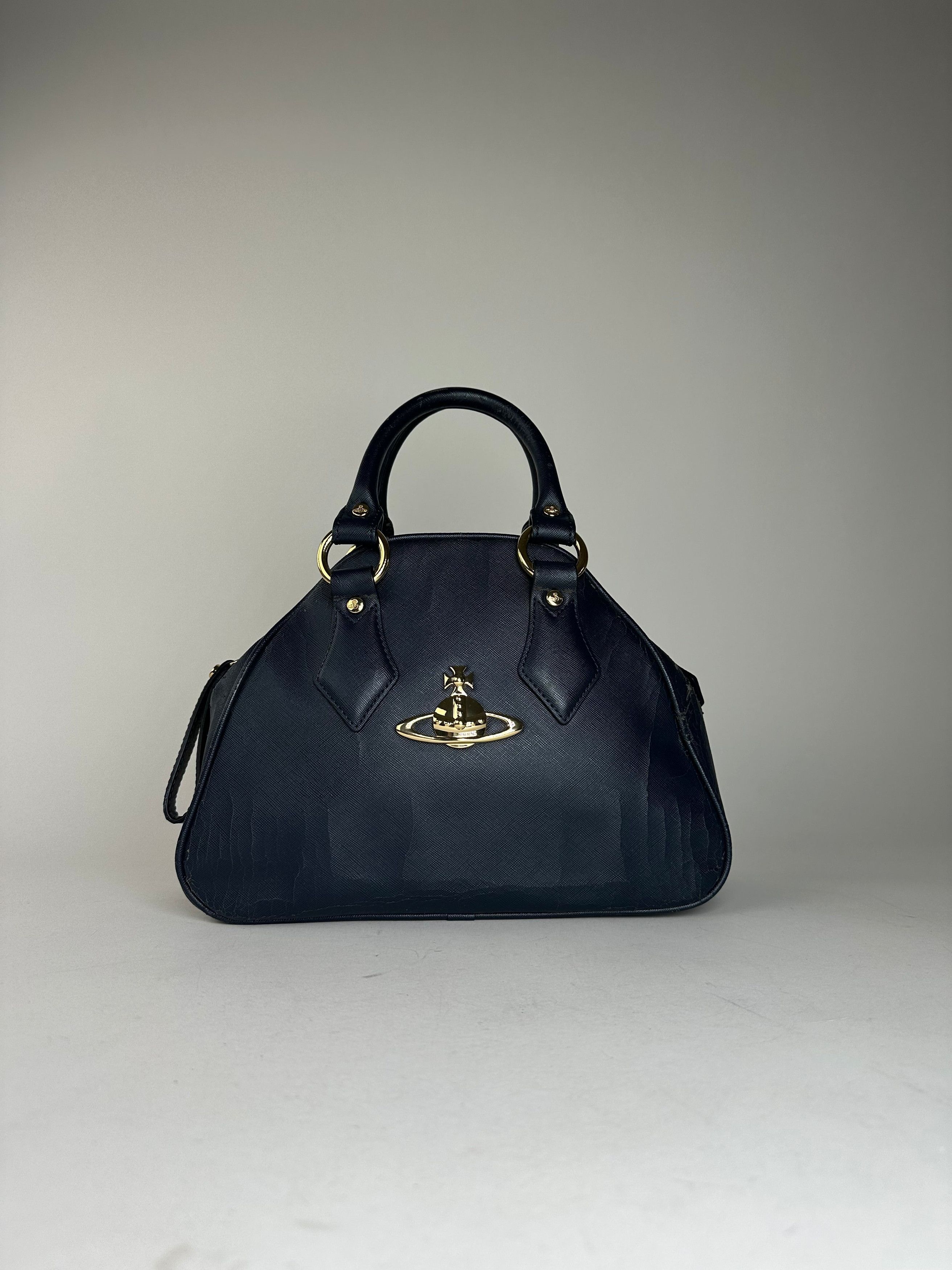 Vivienne Westwood Vintage Leather Handbag Navy Size ONE SIZE - 10 Thumbnail