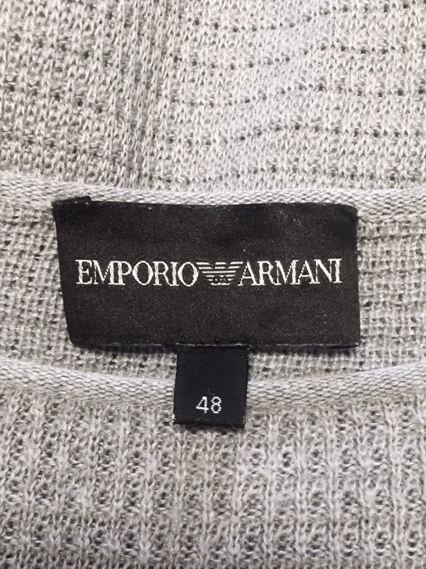 Emporio Armani Emporio Armani Light Gray Knit Sweater Size US M / EU 48-50 / 2 - 2 Thumbnail