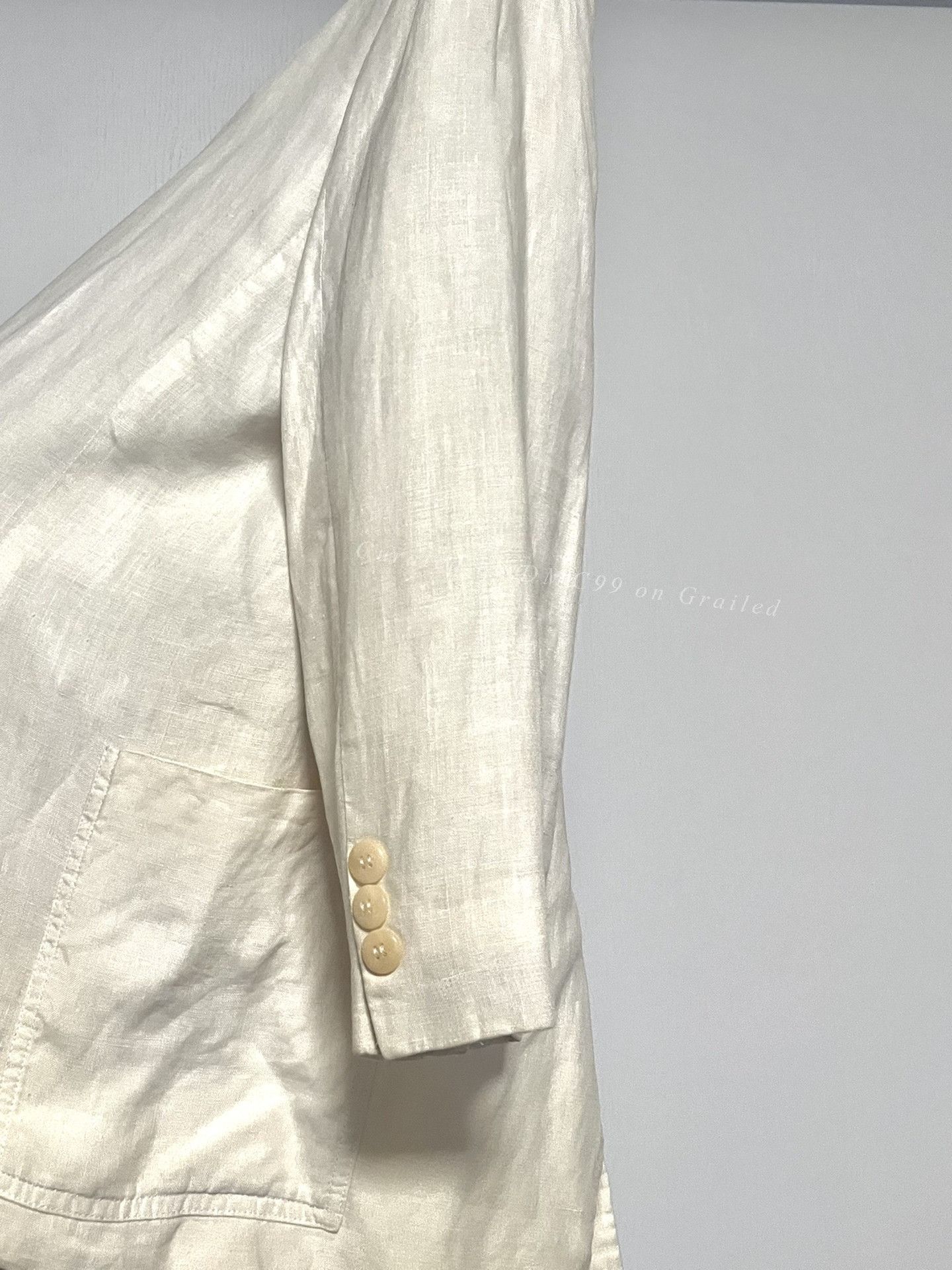 Giorgio Armani Giorgio Armani Beige Linen Blazer Size US M / EU 48-50 / 2 - 3 Thumbnail