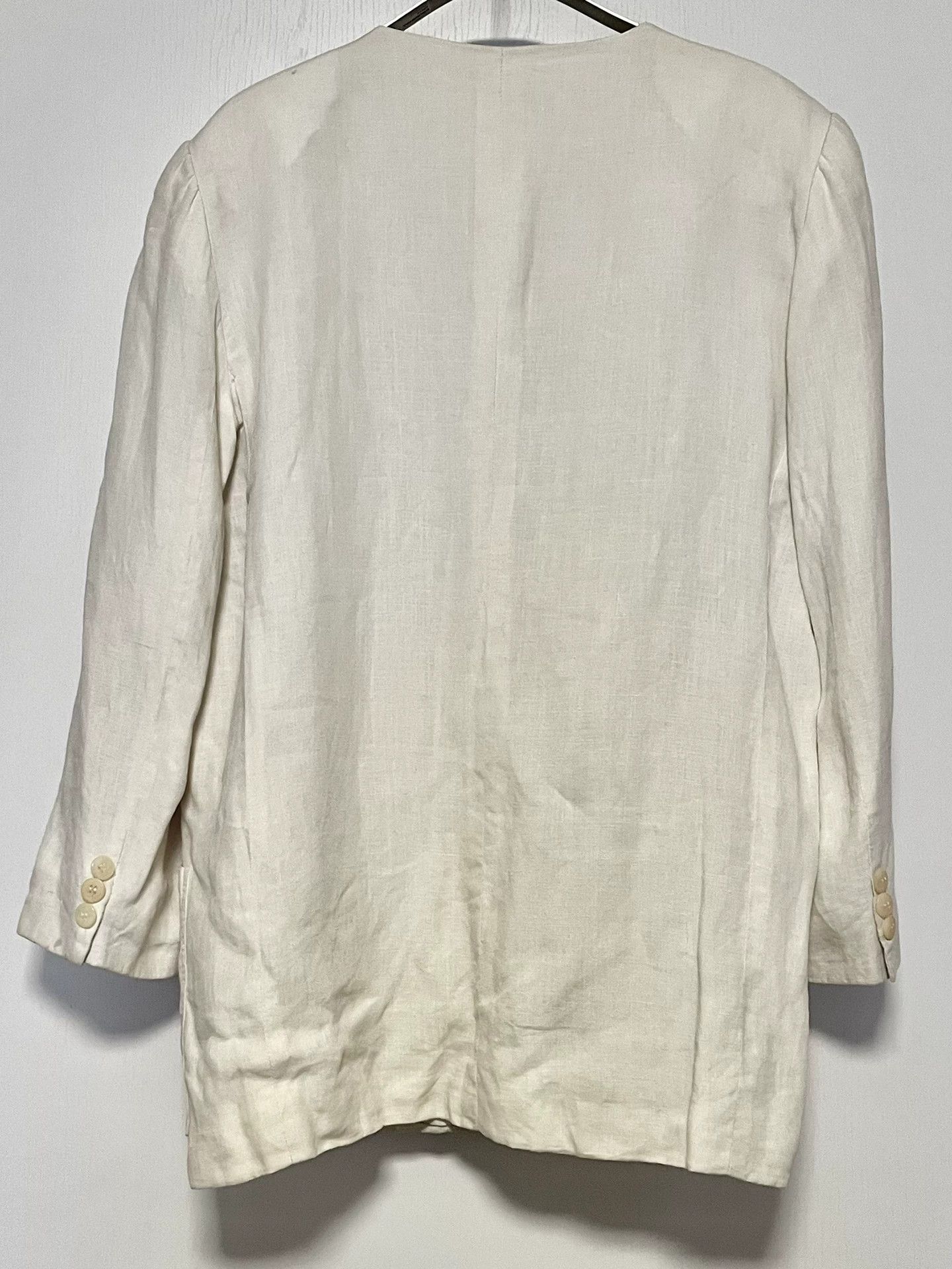 Giorgio Armani Giorgio Armani Beige Linen Blazer Size US M / EU 48-50 / 2 - 5 Thumbnail