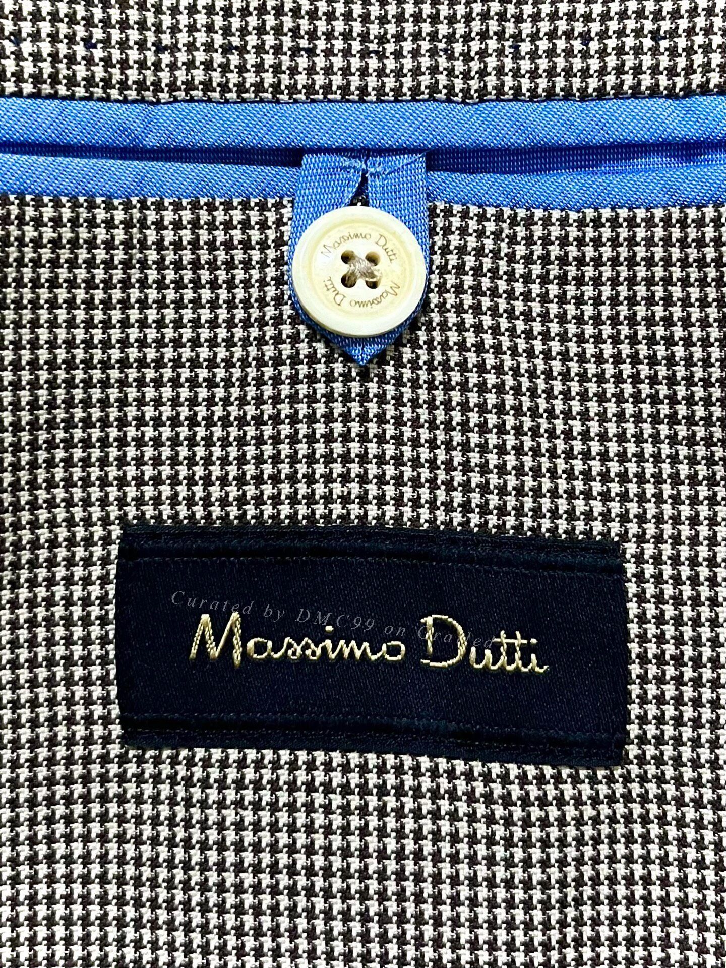 Massimo Dutti Massimo Dutti Brown Herringbone Cotton-Linen Blazer Size US M / EU 48-50 / 2 - 2 Thumbnail