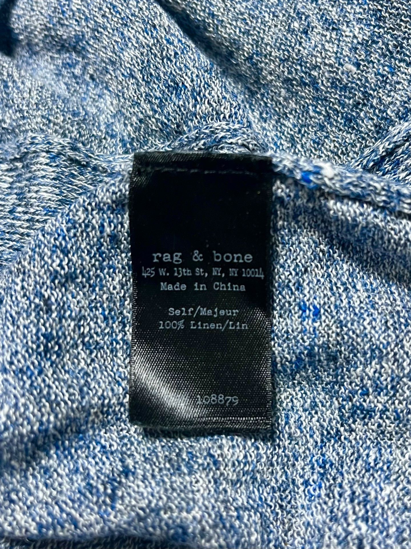 Rag & Bone rag&bone Indigo Henley Linen T-shirt Size US XL / EU 56 / 4 - 5 Thumbnail