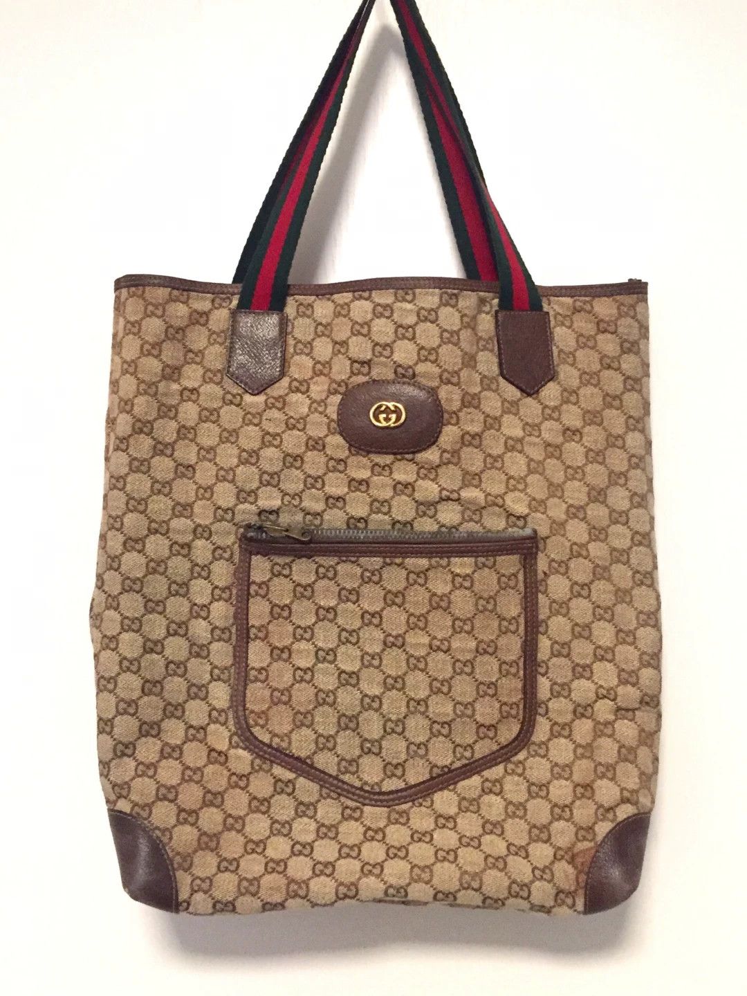 Gucci Gucci Logo Fabric Tote Bag Size ONE SIZE - 2 Thumbnail