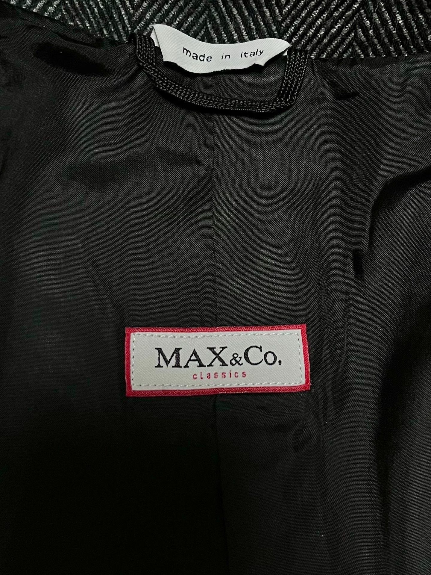 MAX&Co. Max Co. Herringbone Wool-Cotton Blazer Size M / US 6-8 / IT 42-44 - 6 Thumbnail