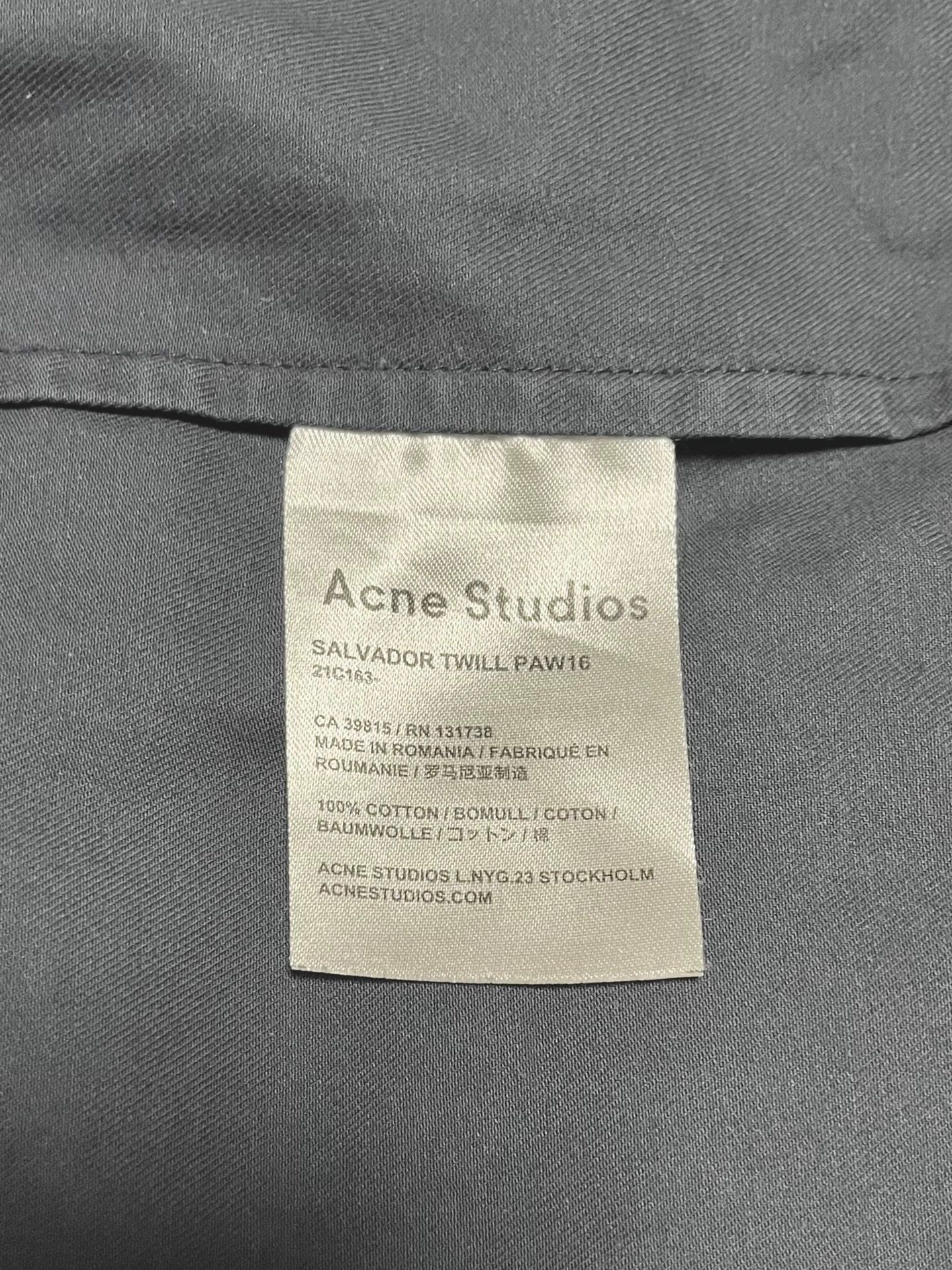 Acne Studios Acne Studios Navy Gray Workwear Shirt Size US M / EU 48-50 / 2 - 8 Thumbnail